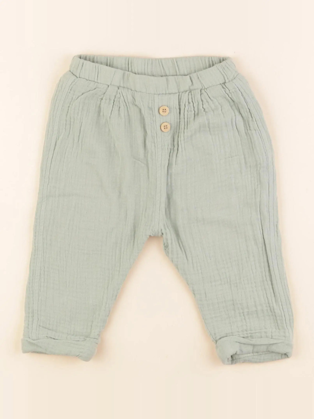 Vertbaudet - pantalon vert - 18 mois
