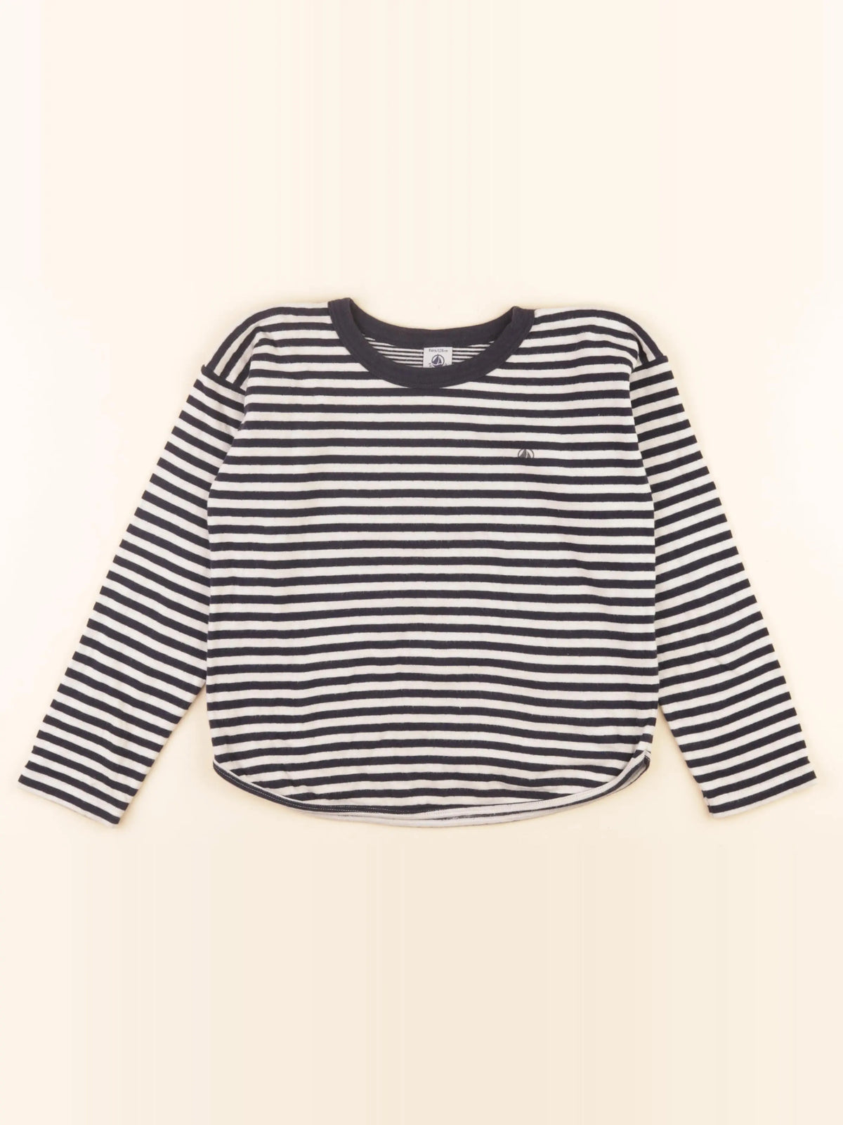 Tee-shirt beige, bleu