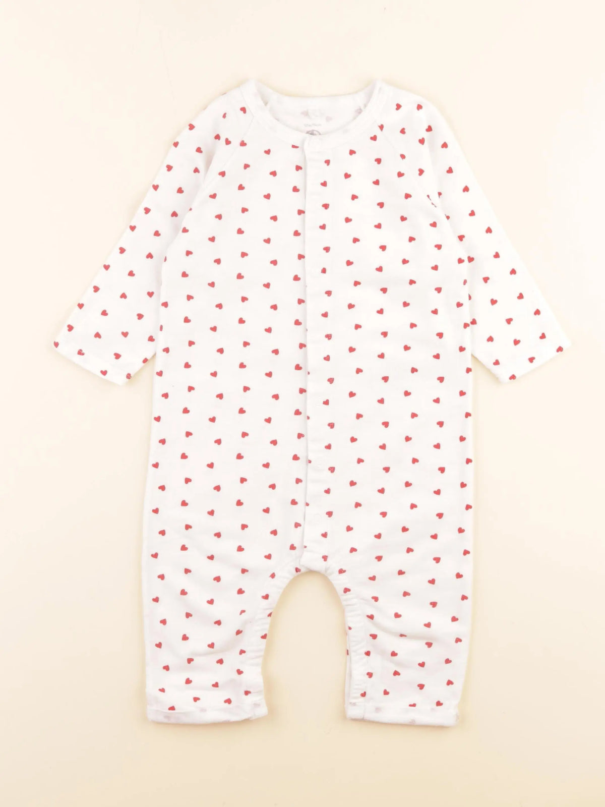 Pyjama coton blanc, rouge
