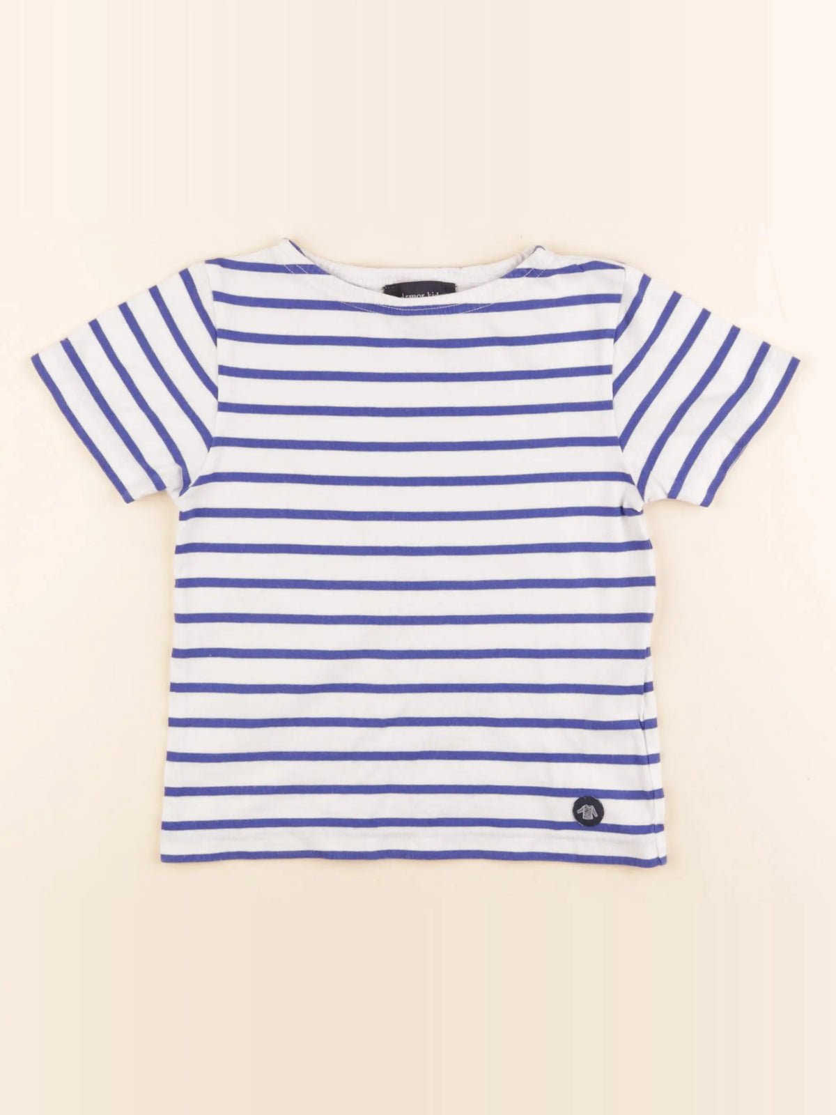 Armor Lux - tee-shirt bleu, blanc - 4 ans