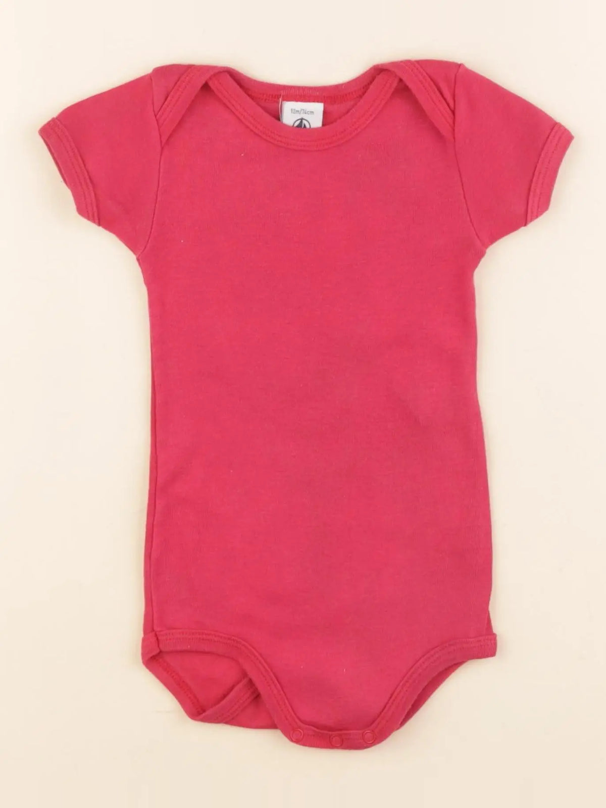 Petit Bateau - body rose - 12 mois