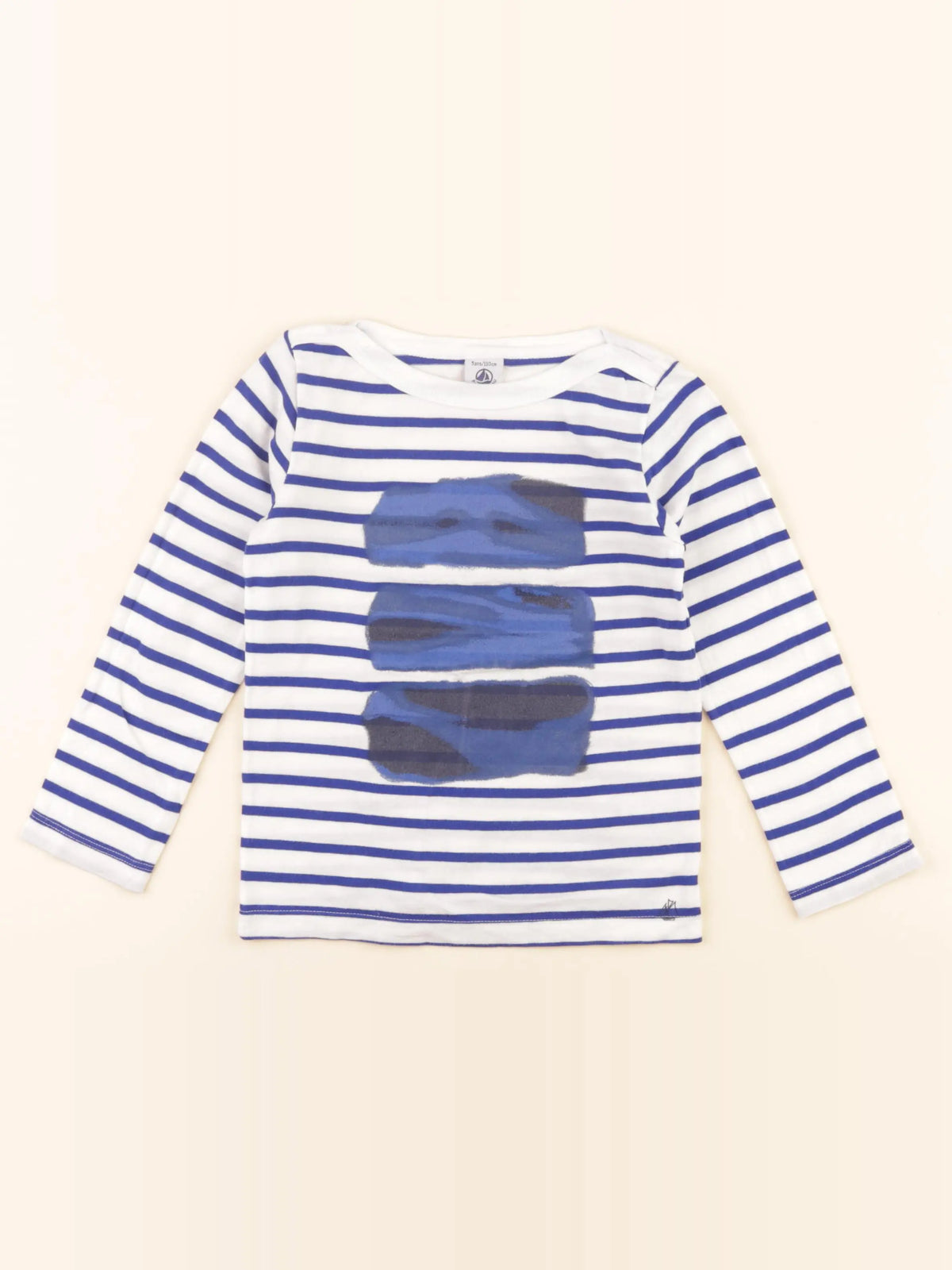 Tee-shirt blanc, bleu