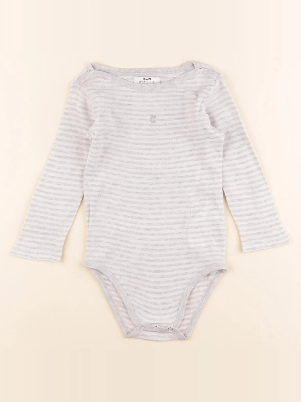 Cyrillus - body blanc, gris - 18 mois