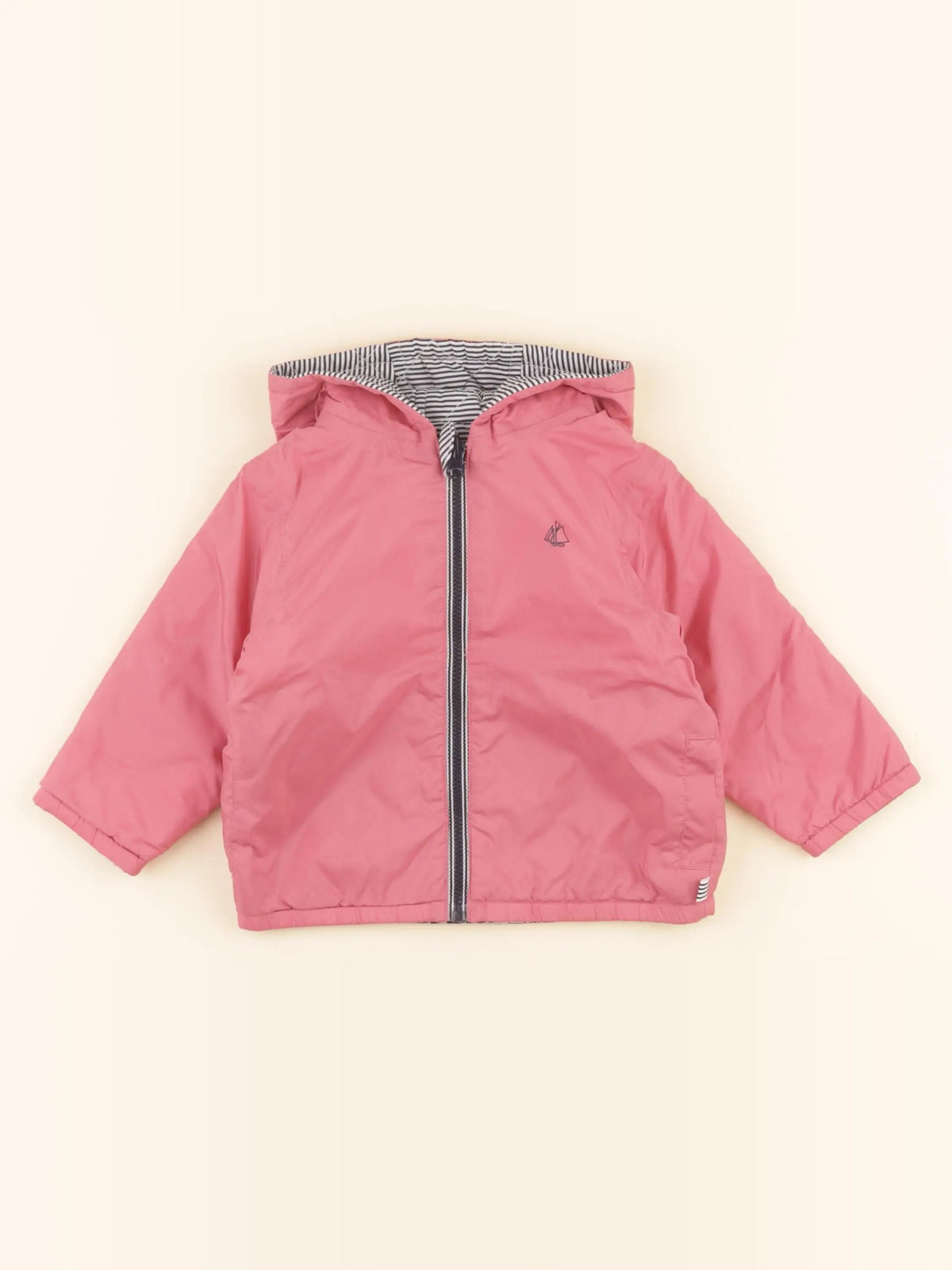 Imperméable réversible rose, bleu