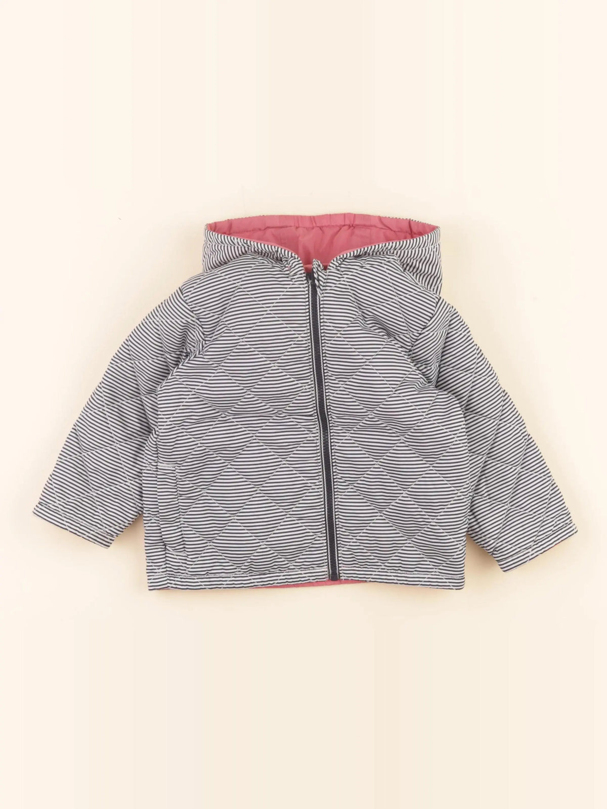 Imperméable réversible rose, bleu