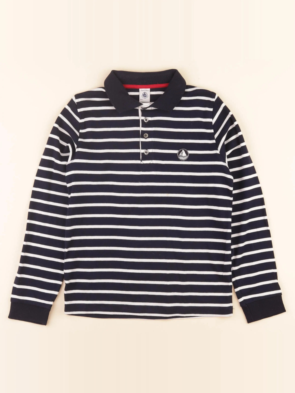 Polo bleu, blanc