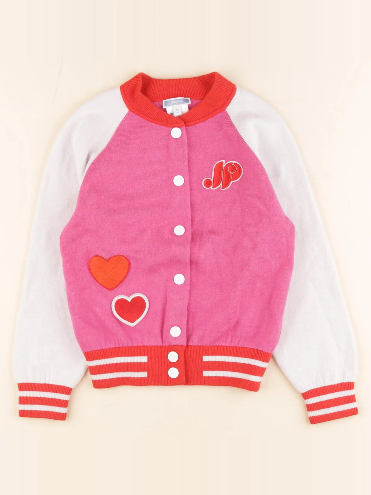 Jacadi - veste rose, blanc - 8 ans