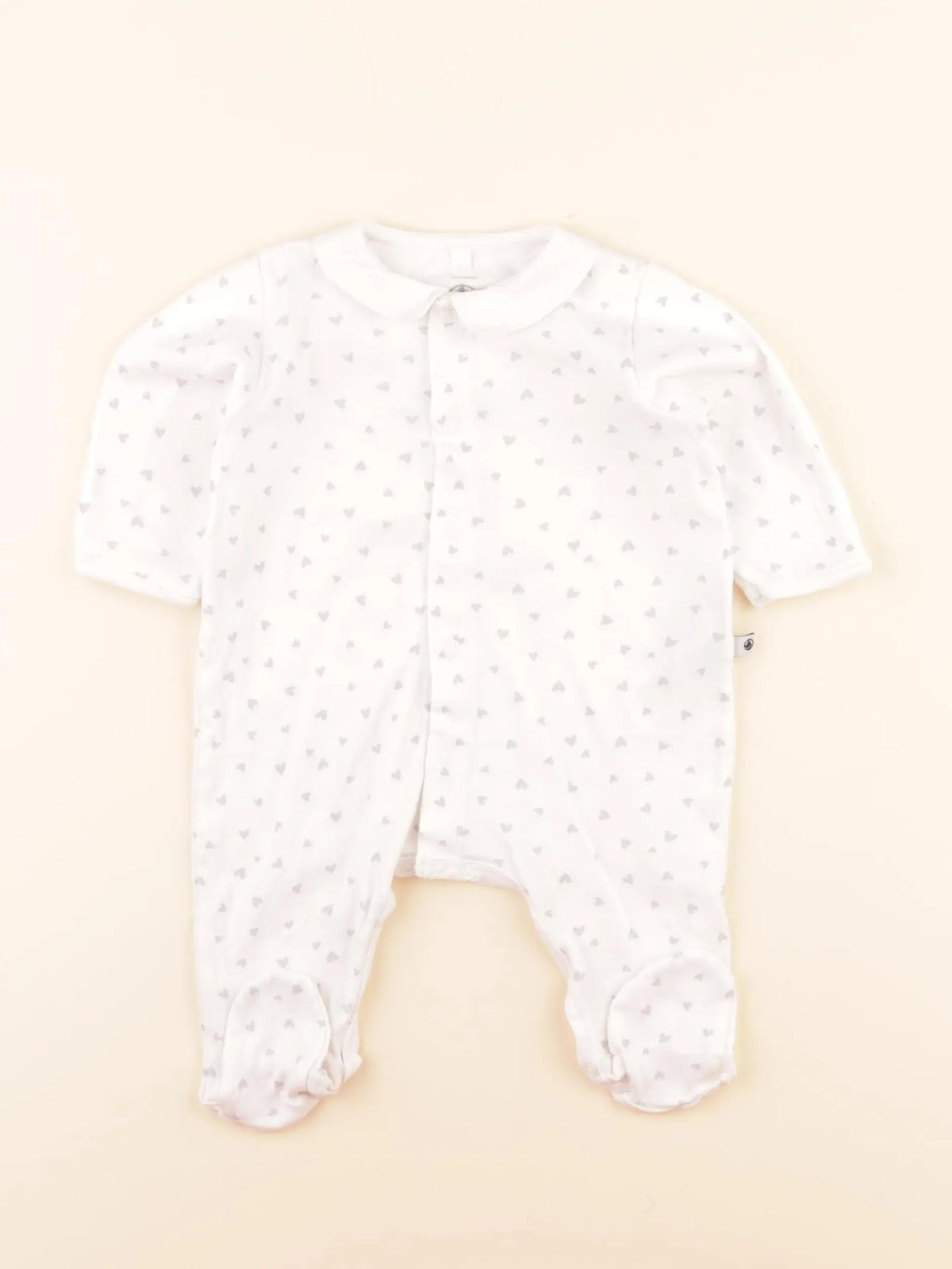 Pyjama coton blanc, bleu
