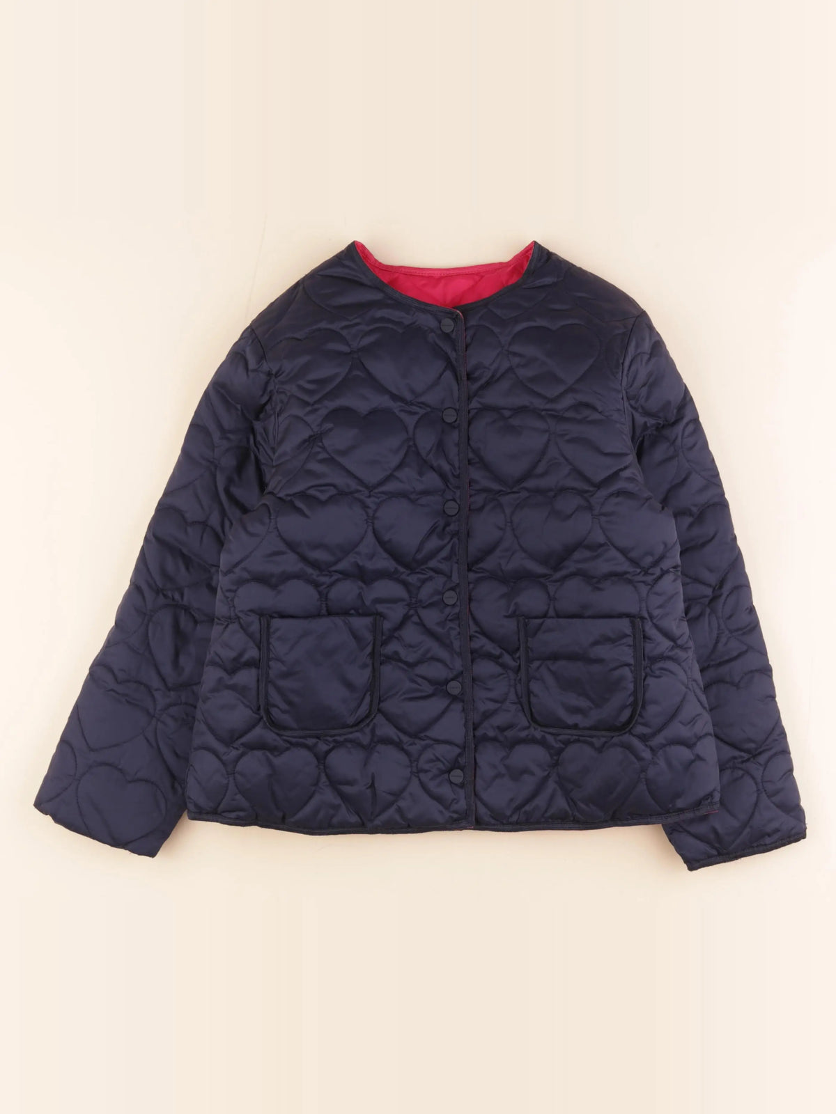 Jacadi - doudoune réversible bleu, rose - 10 ans