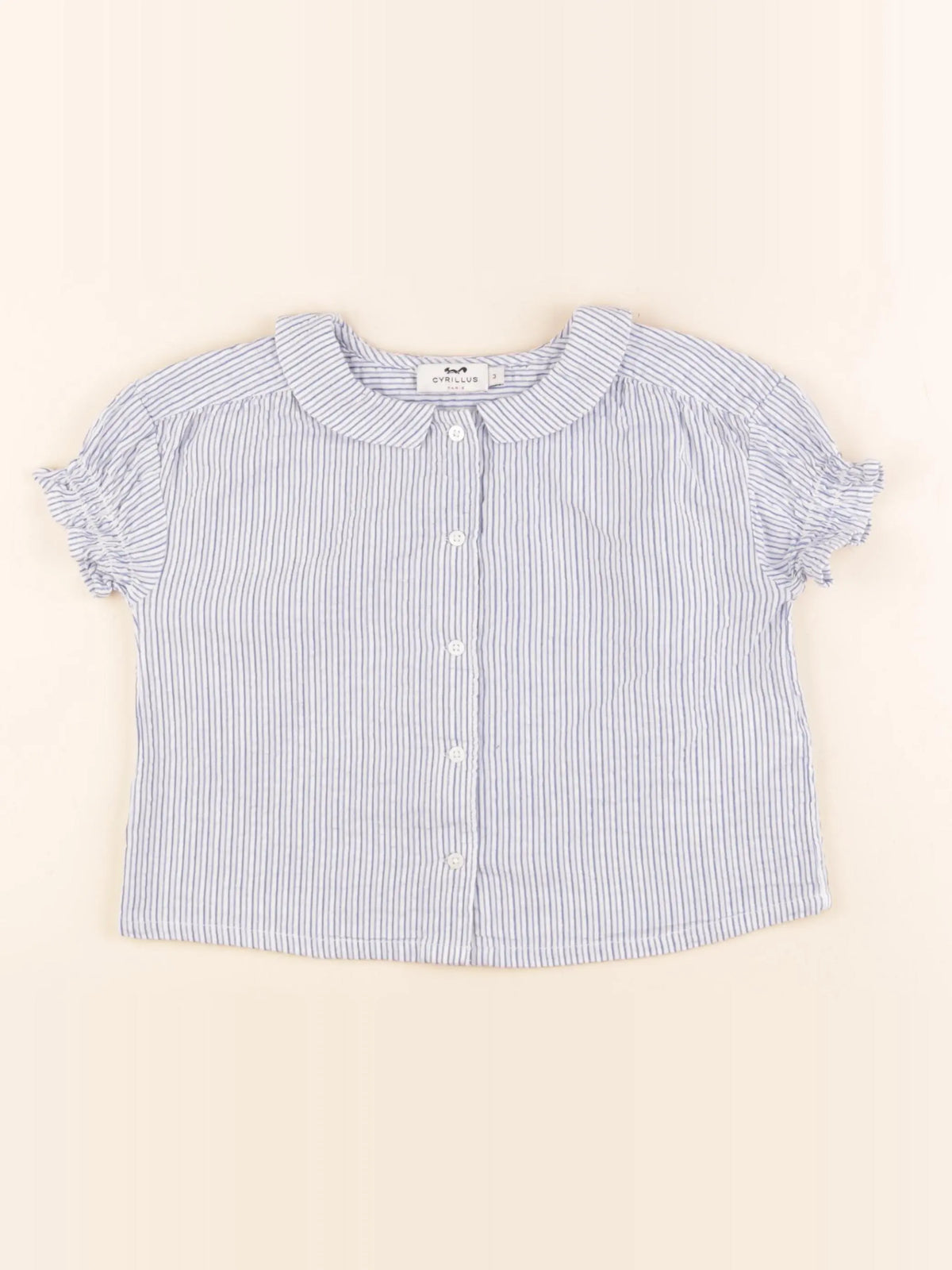 Cyrillus - blouse blanc, bleu - 3 ans