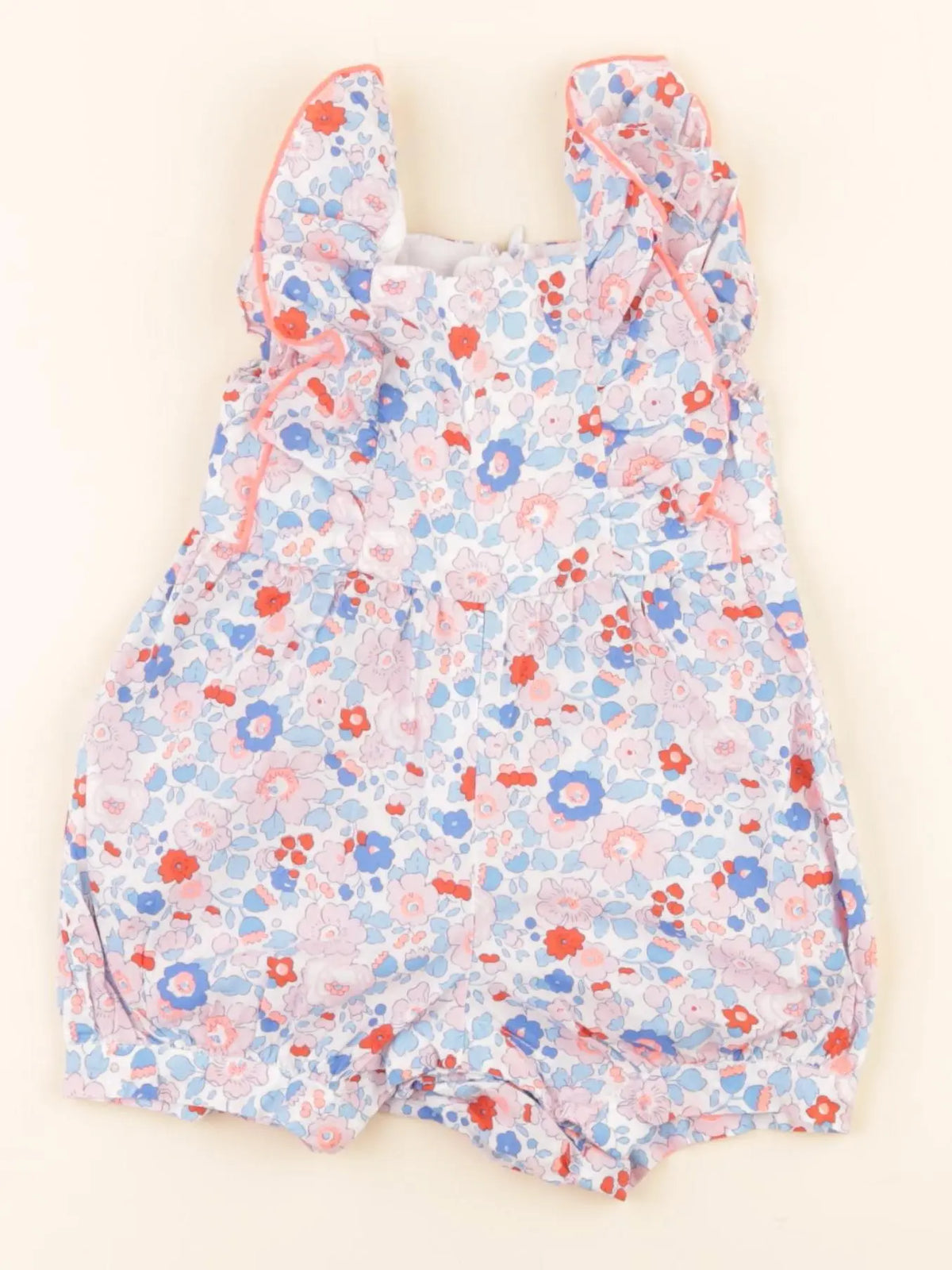 Jacadi - combinaison liberty bleu, rose - 6 mois