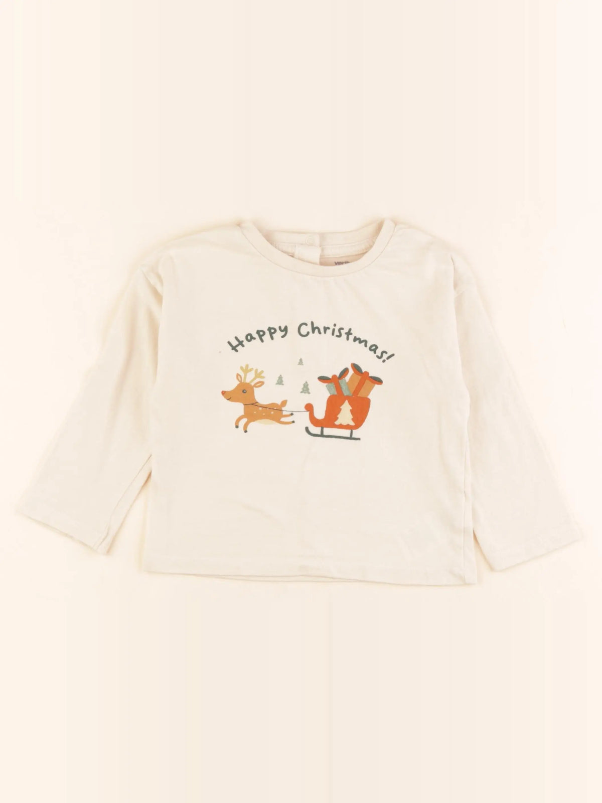 Vertbaudet - tee-shirt beige - 2 ans