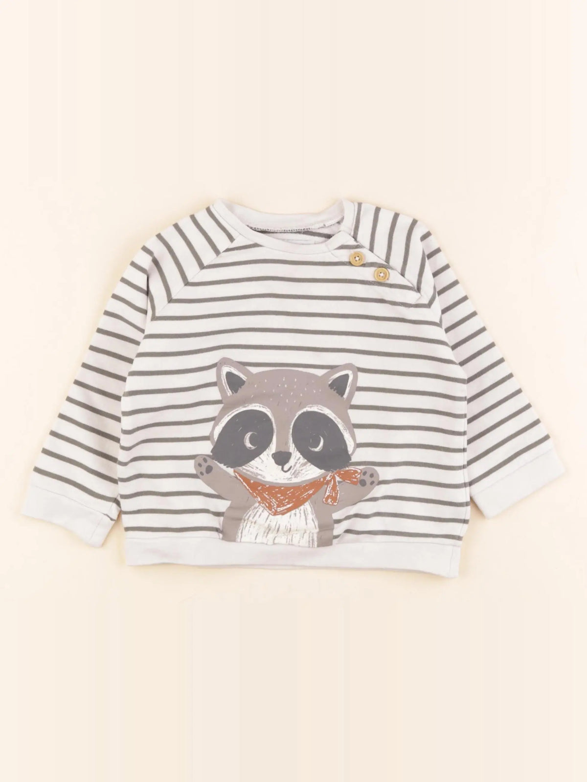 Vertbaudet - sweat blanc, vert - 24 mois