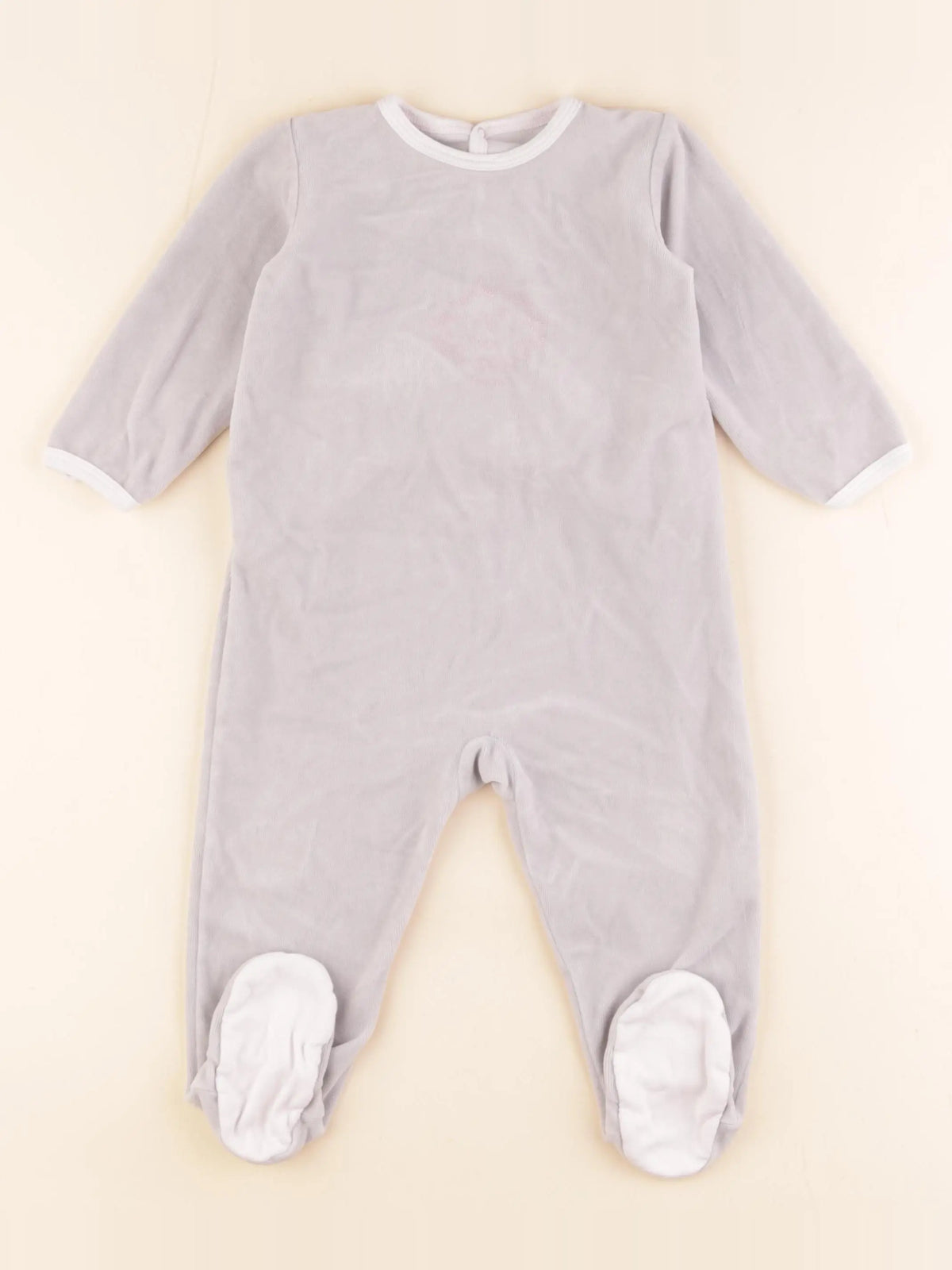 Petit Bateau - pyjama velours gris - 18 mois