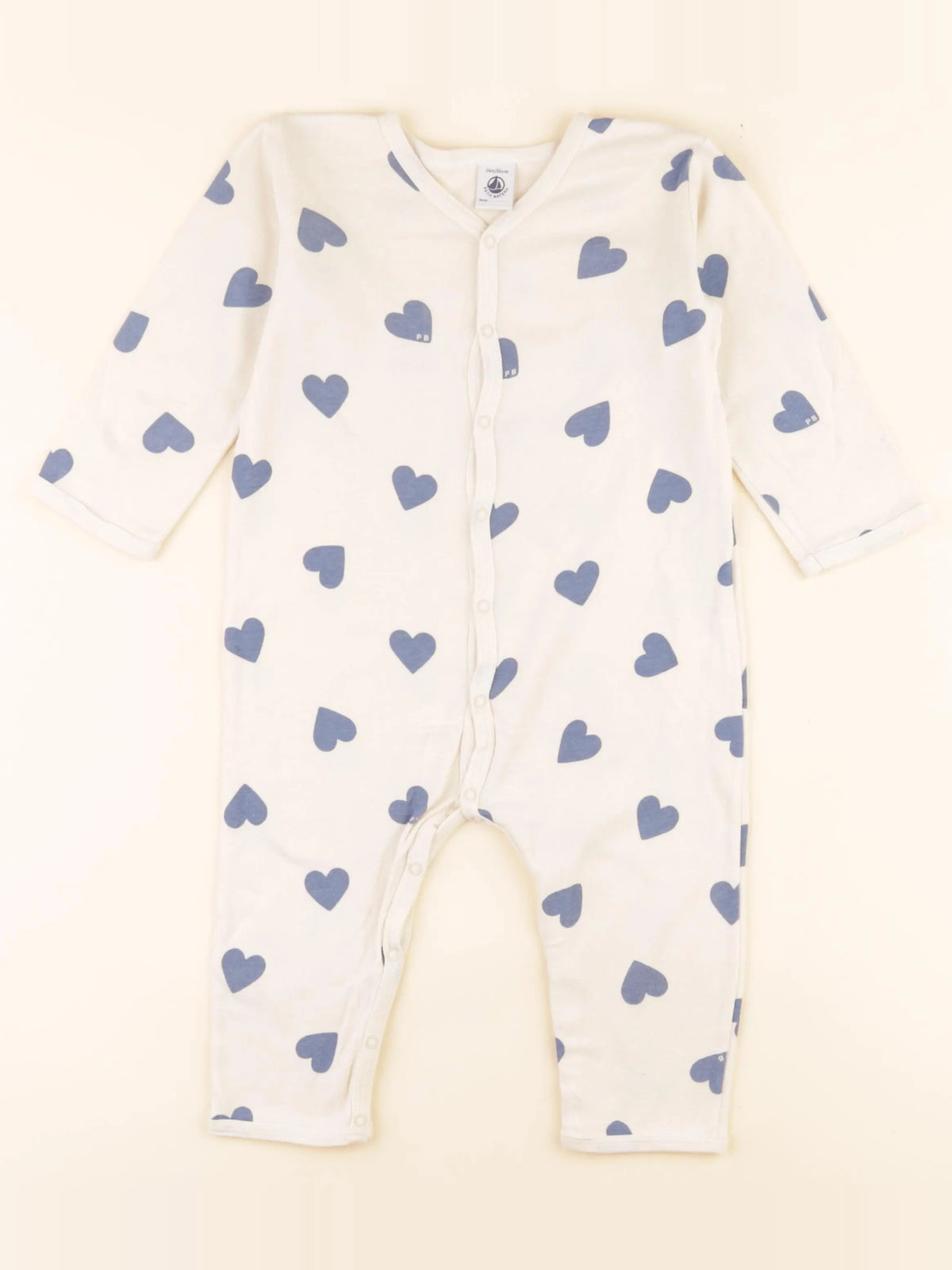 Pyjama coton beige, bleu