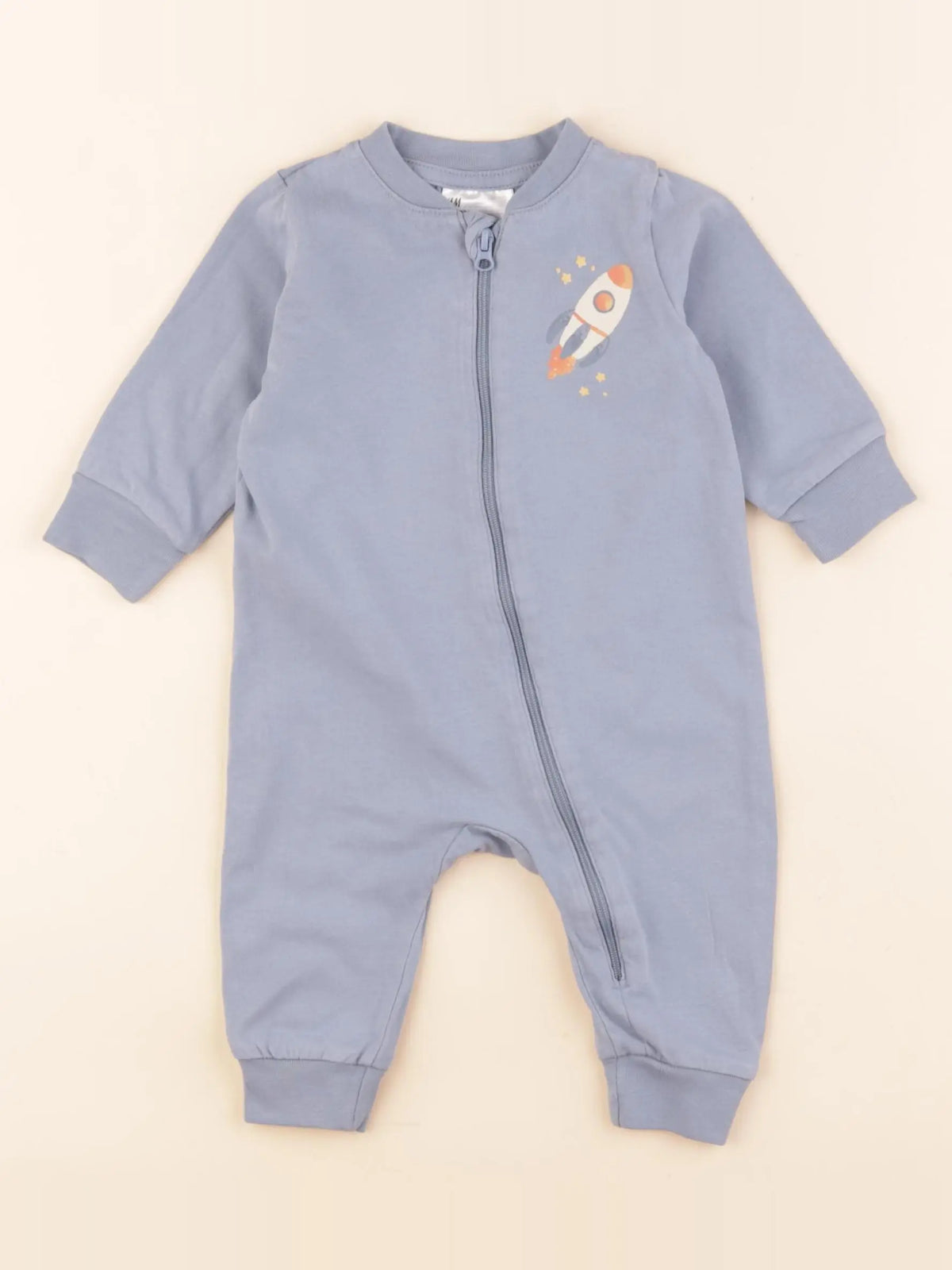 H&M - pyjama coton bleu - 2/4 mois