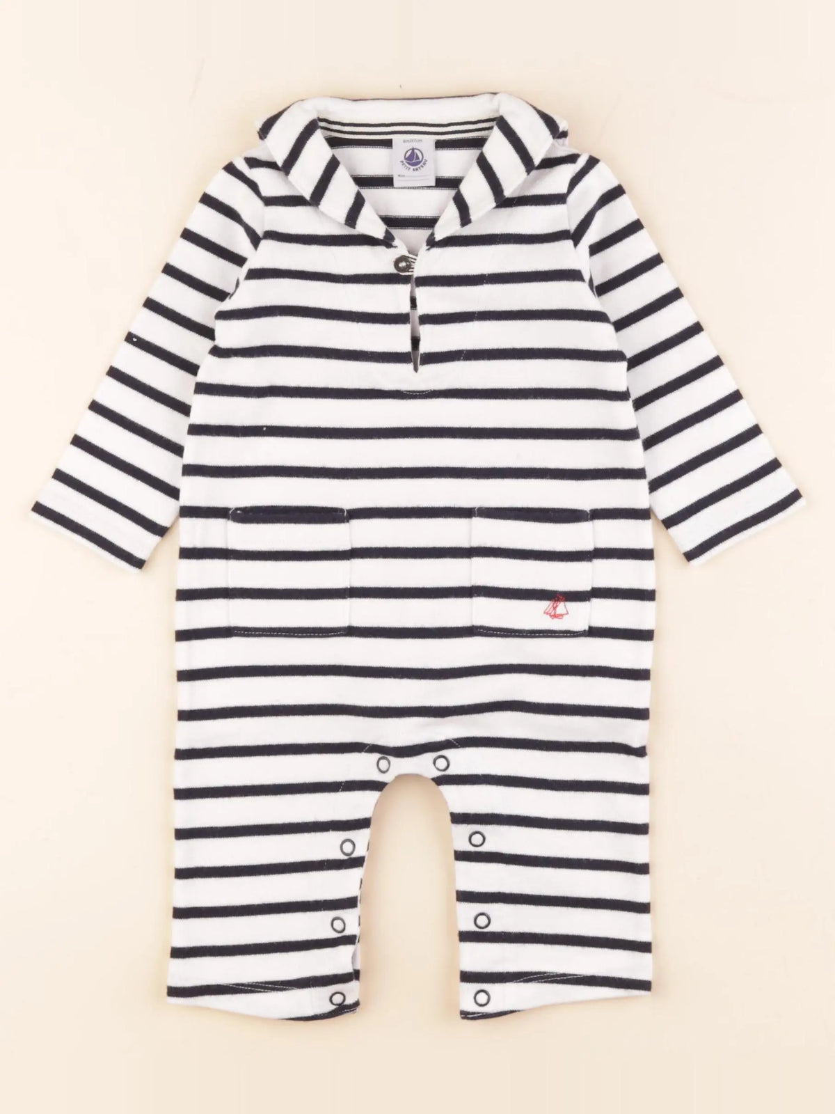 Petit Bateau - combinaison bleu - 6 mois
