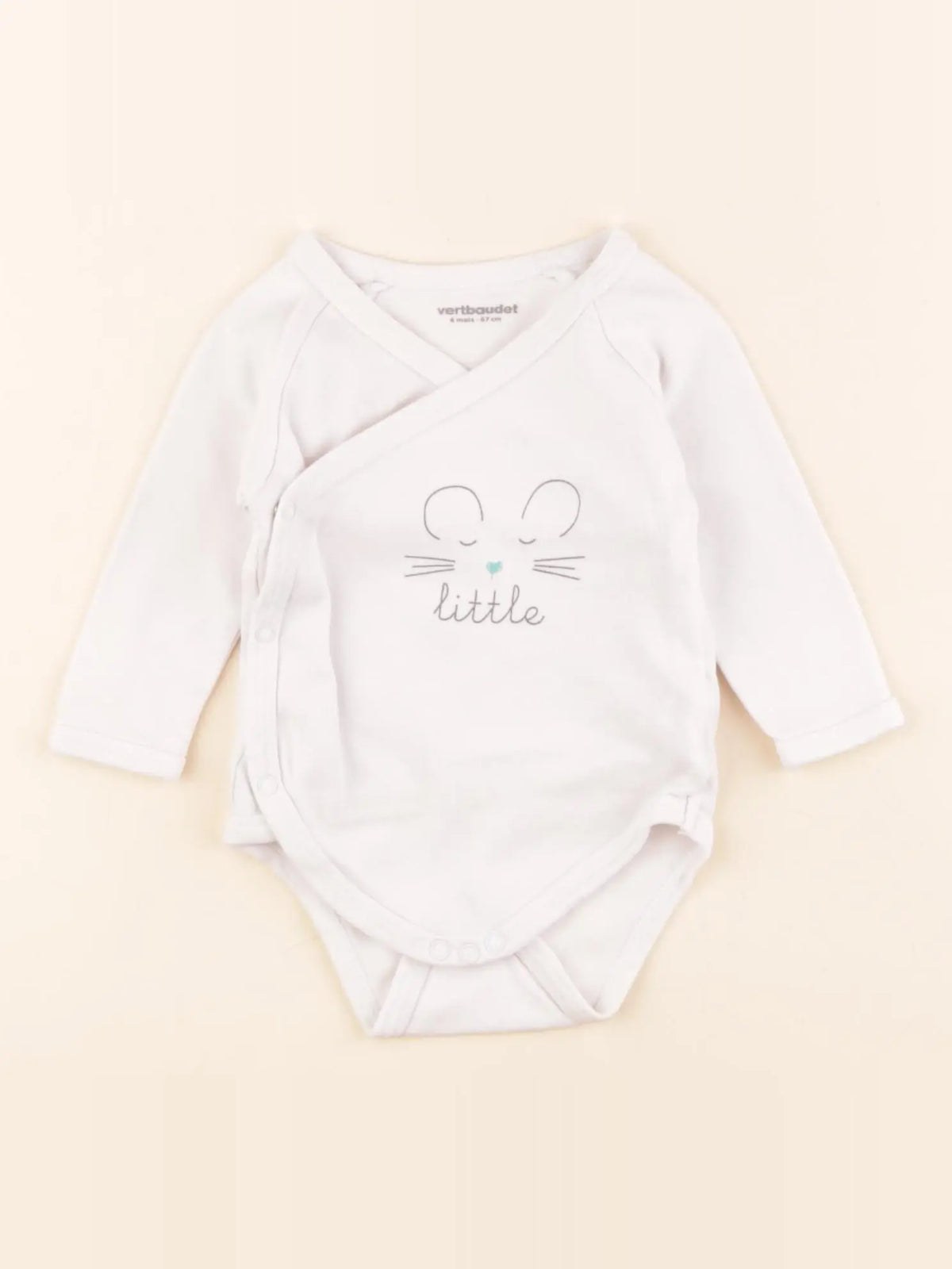Vertbaudet - body blanc - 6 mois