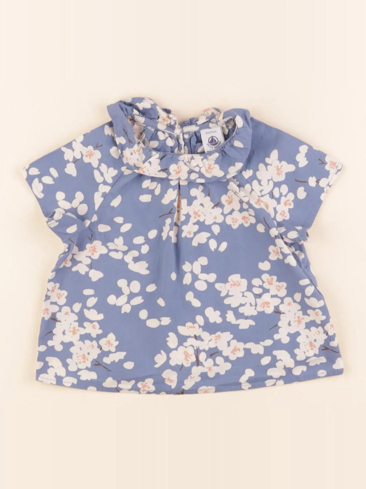 Petit Bateau - blouse bleu - 12 mois