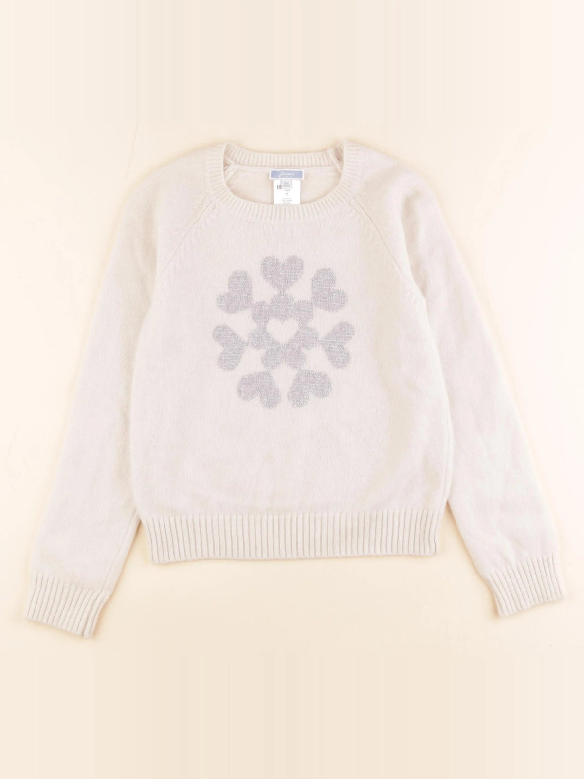 Jacadi - pull beige, argent - 10 ans