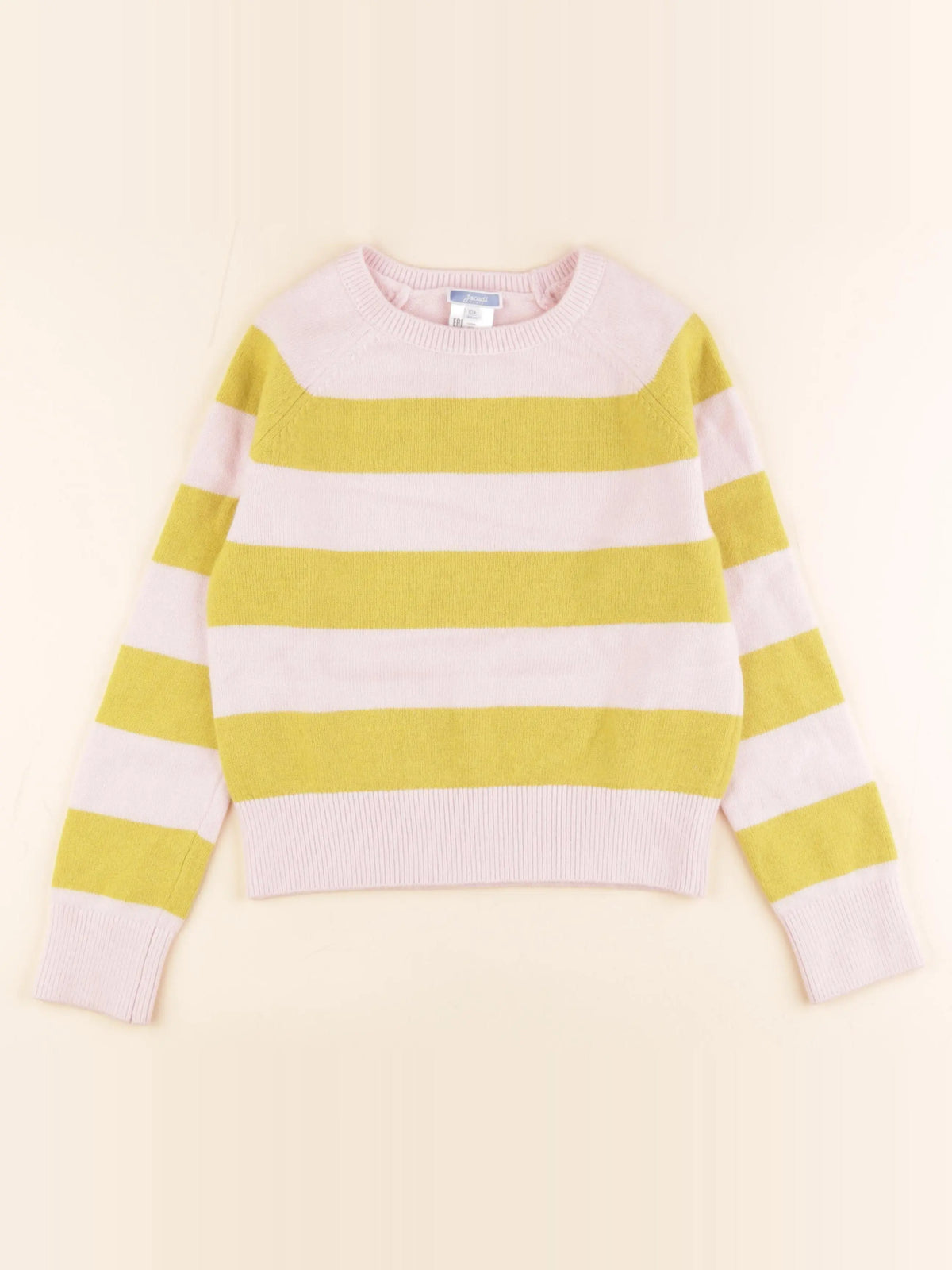 Jacadi - pull jaune, rose - 10 ans