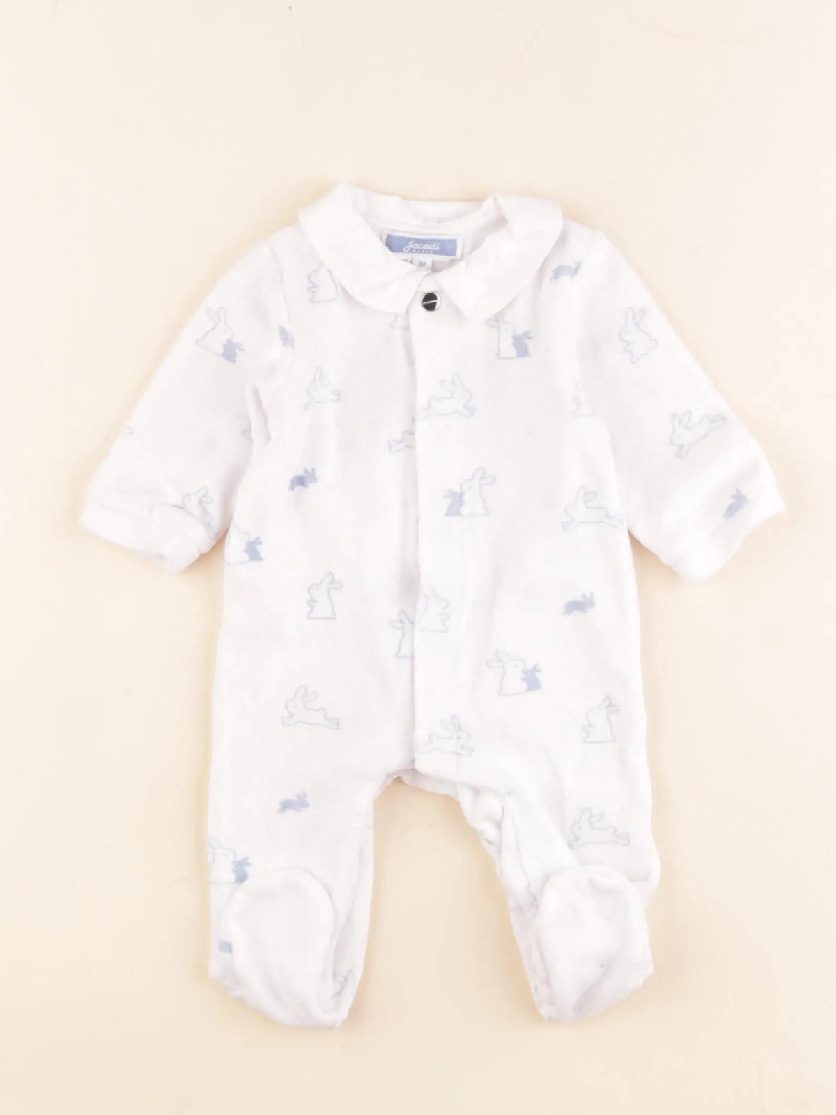 Jacadi - pyjama velours blanc - 1 mois
