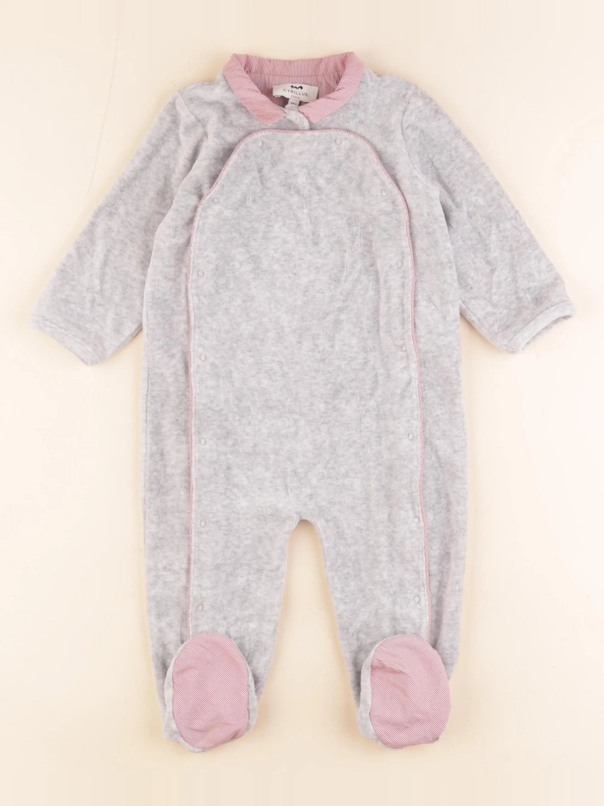 Cyrillus - pyjama velours gris - 18 mois