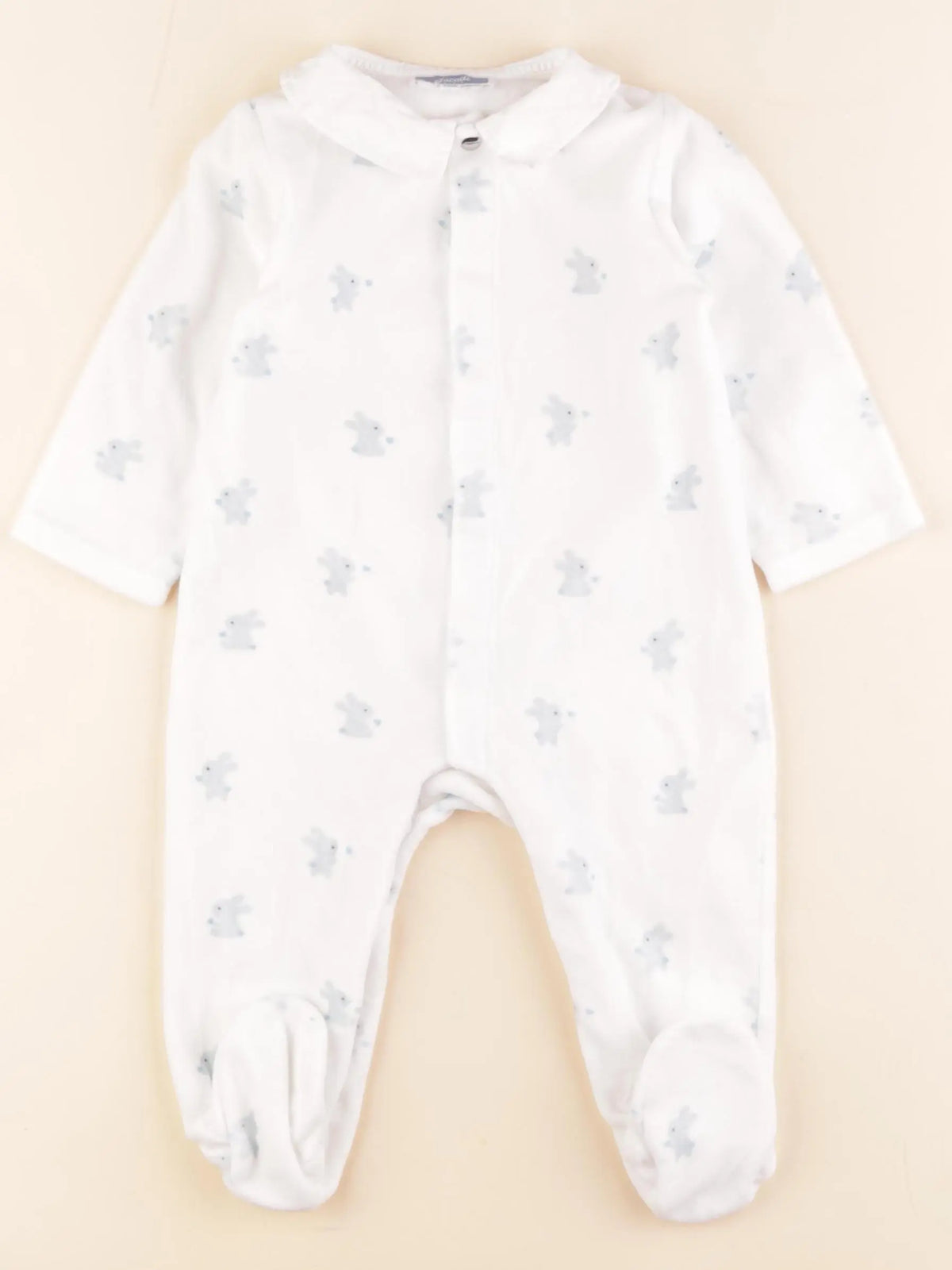 Jacadi - pyjama velours blanc - 12 mois