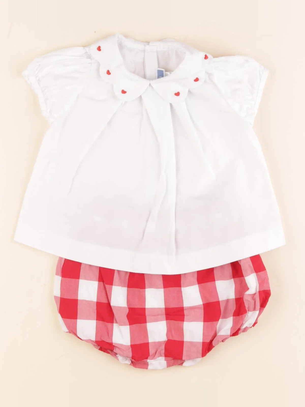 Jacadi - ensemble blanc, rouge - 12 mois