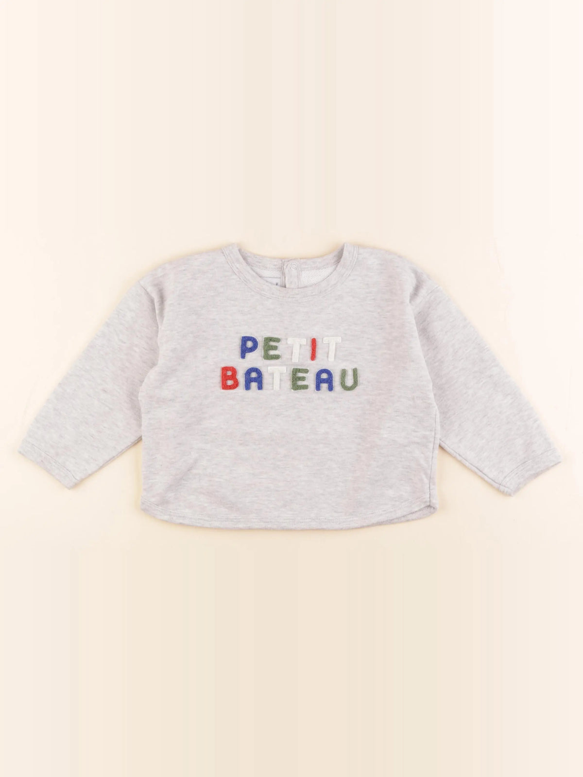 Petit Bateau - sweat gris - 36 mois