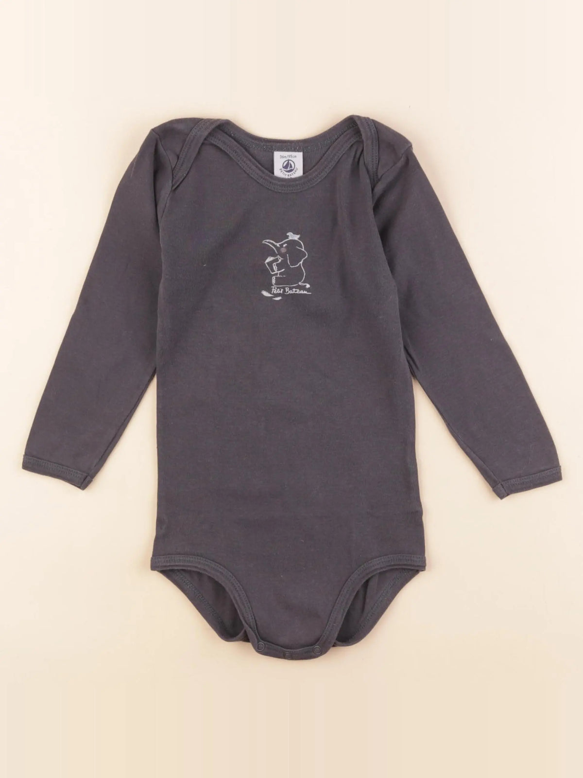 Petit Bateau - body gris - 36 mois