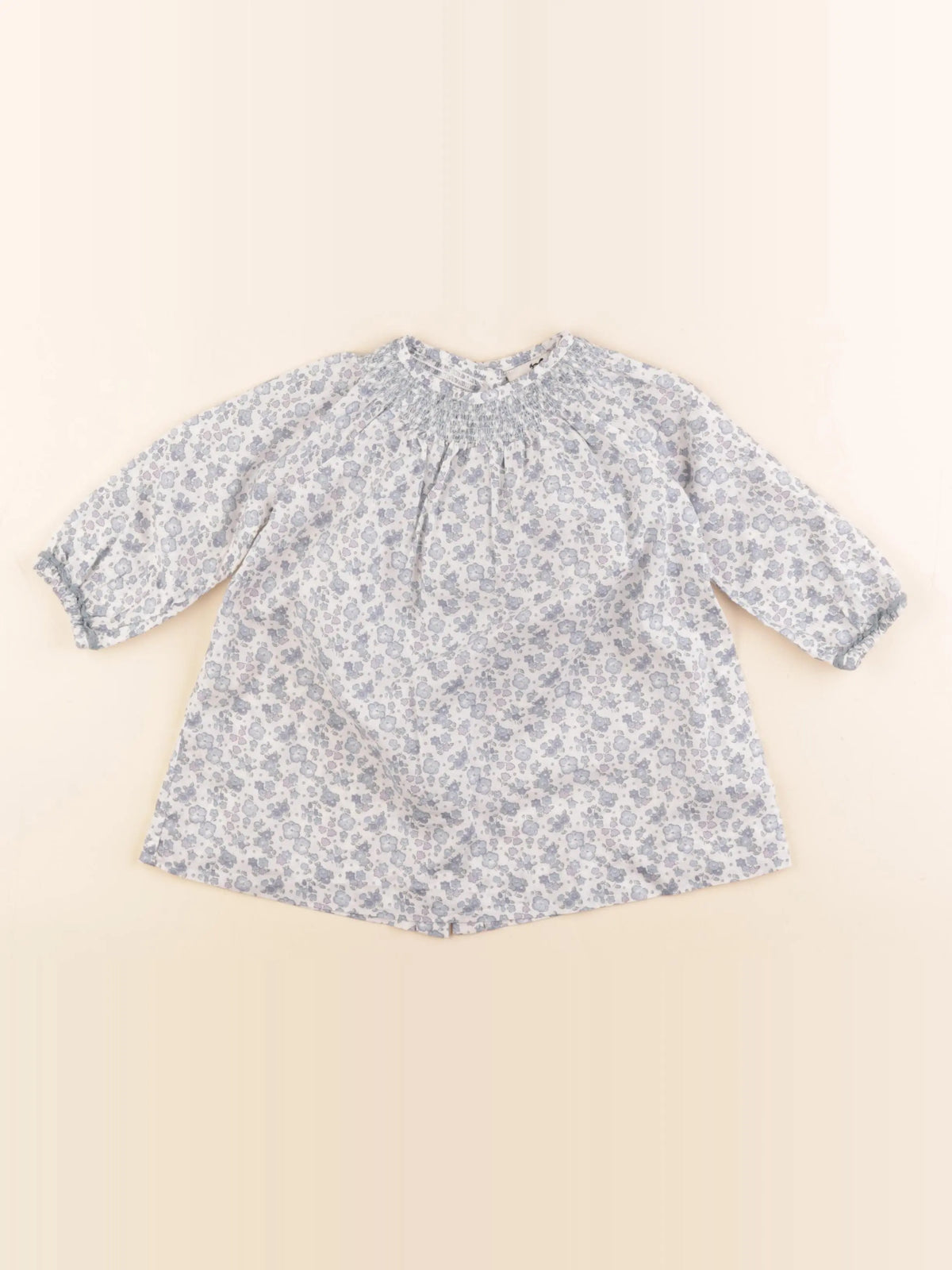Cyrillus - robe blanc, bleu - 9 mois