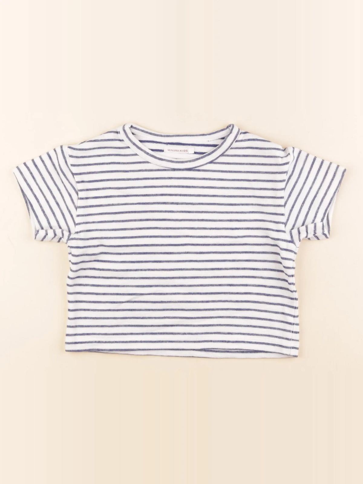 Monoprix - tee-shirt blanc, bleu - 4 ans