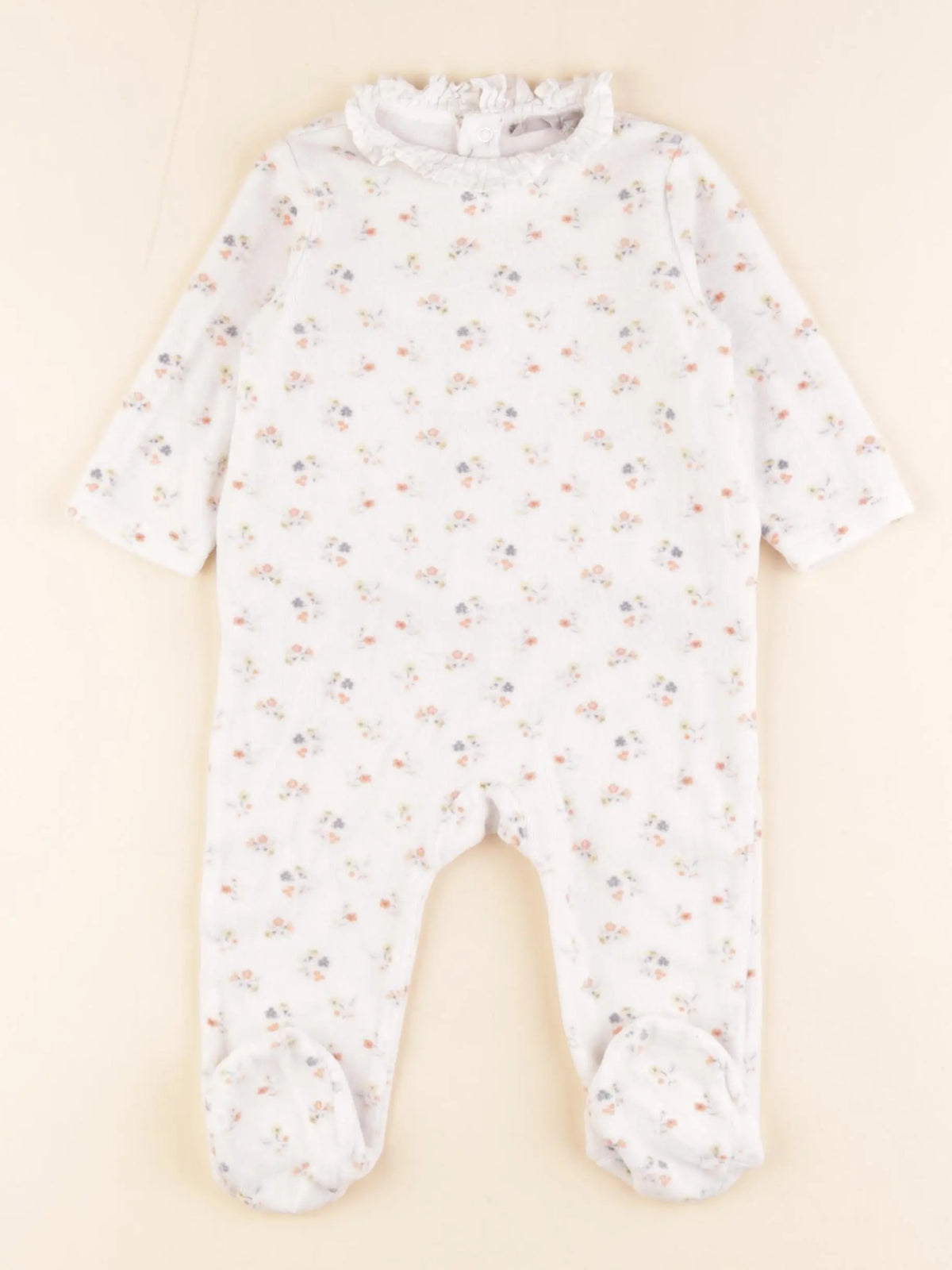 Boutchou - pyjama velours blanc - 9 mois