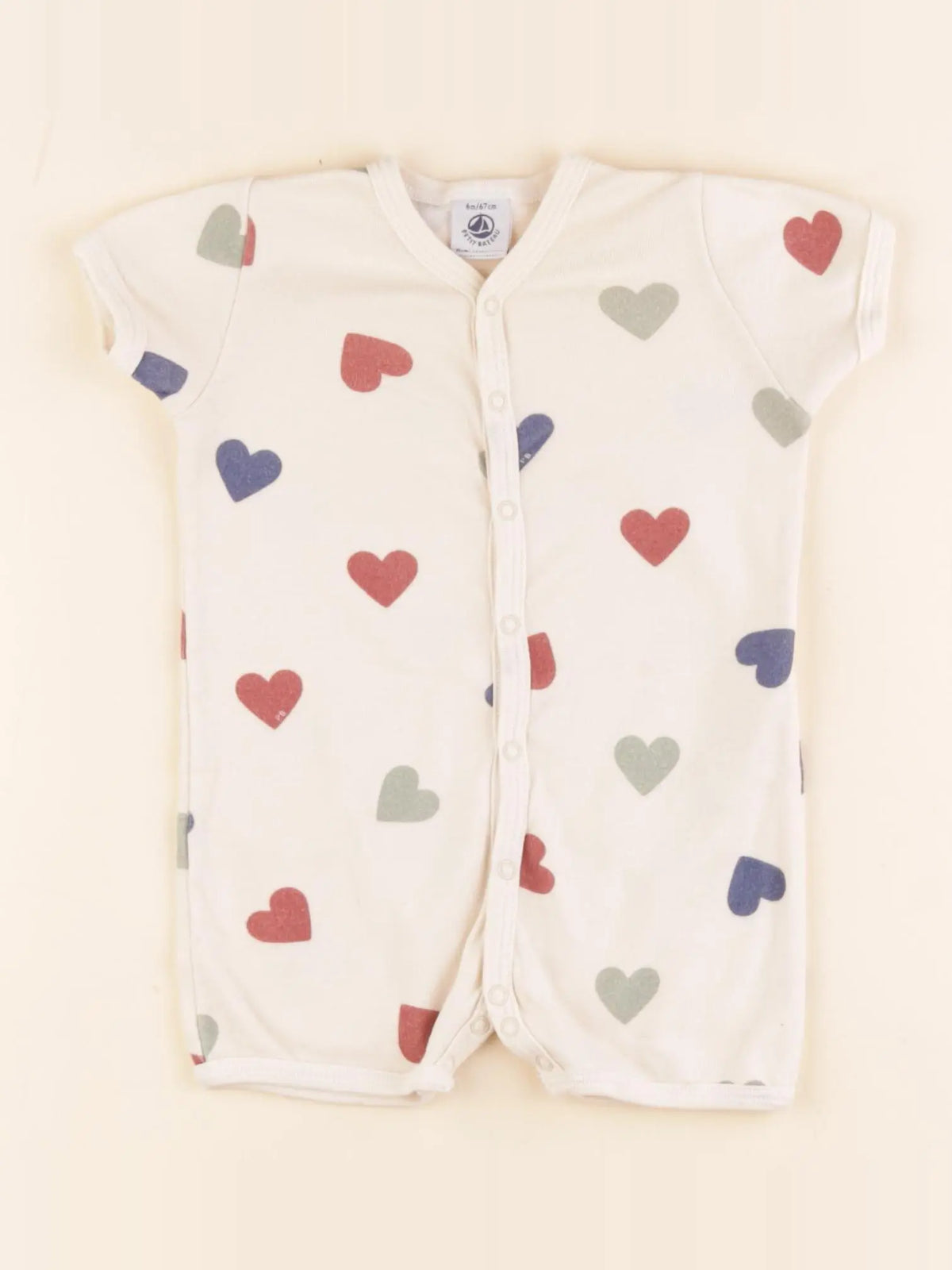 Petit Bateau - pyjama coton beige - 6 mois