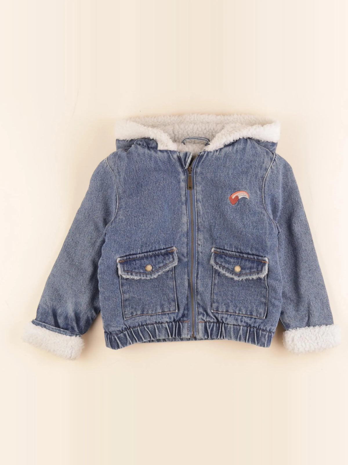 Vertbaudet - veste doublé bleu - 3 ans
