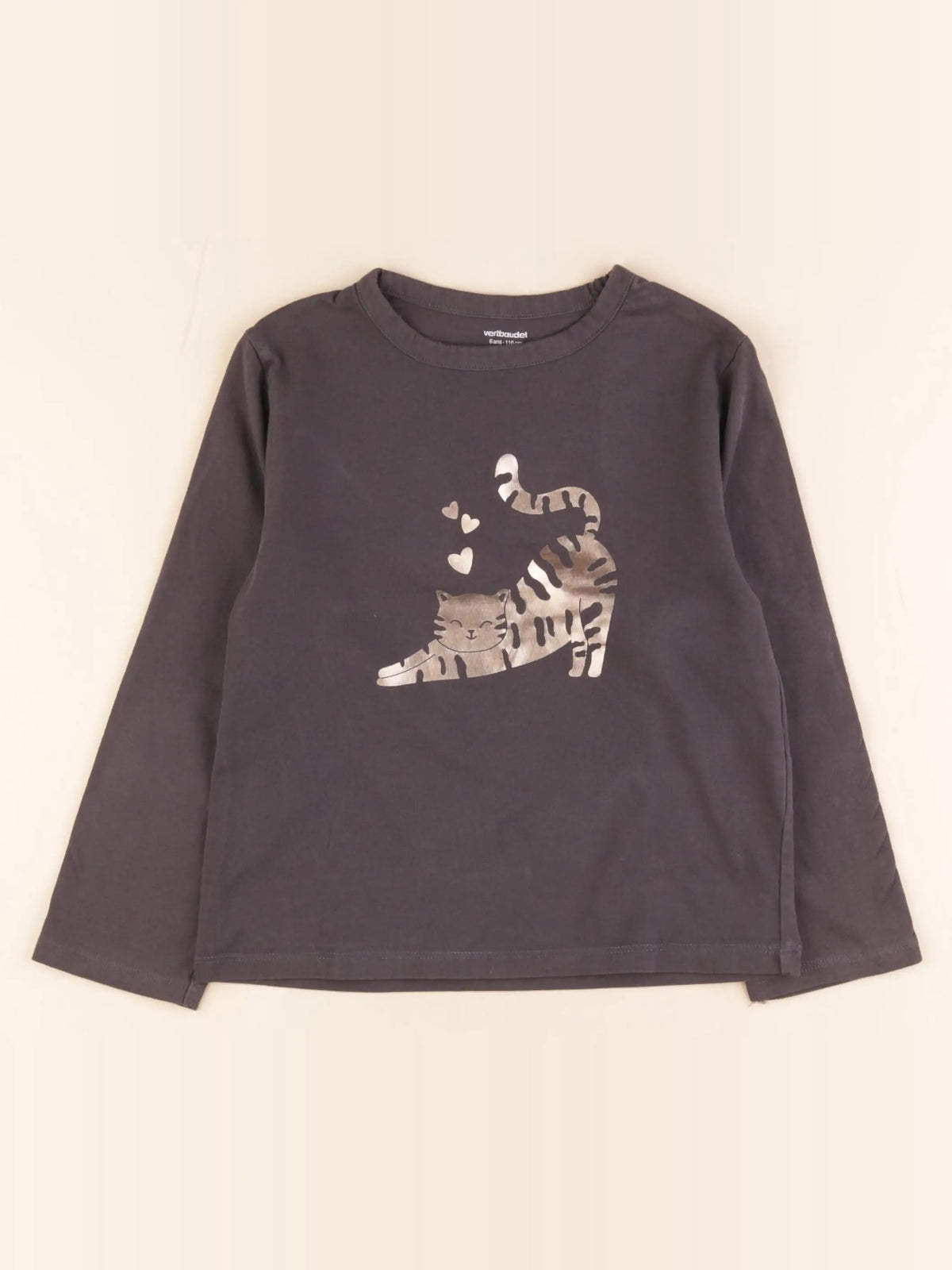 Vertbaudet - tee-shirt gris - 6 ans