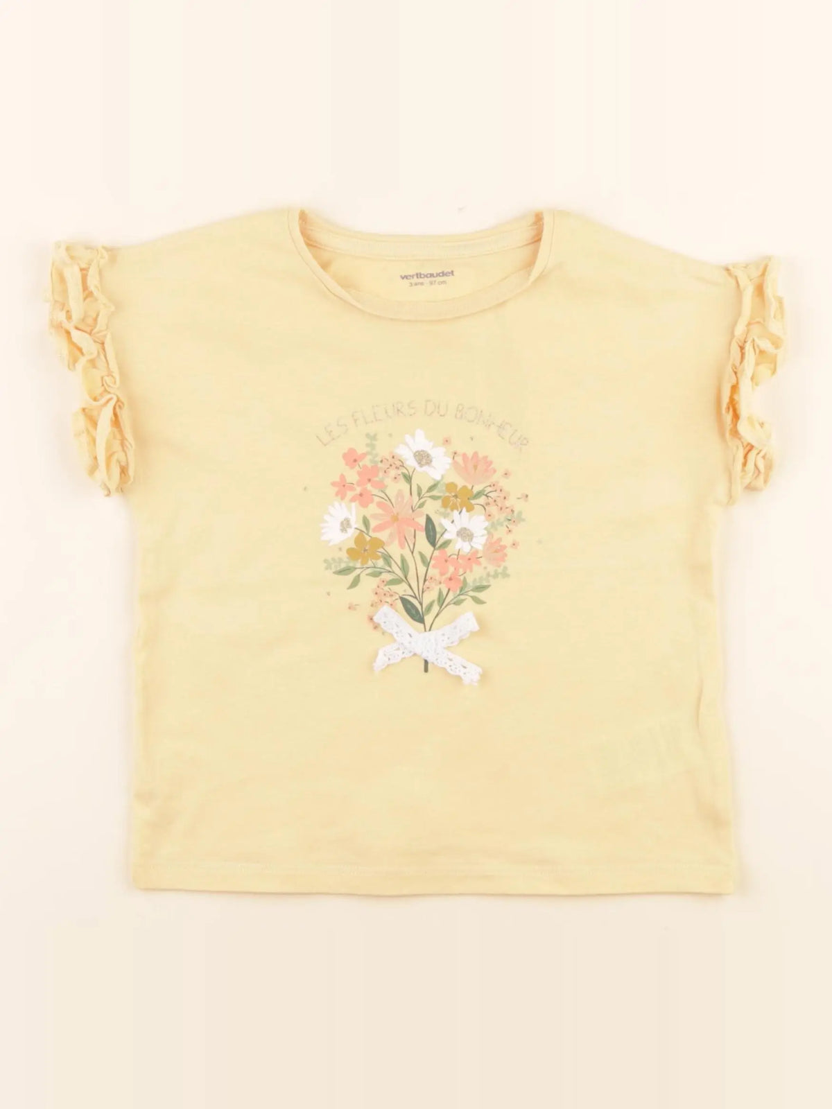 Vertbaudet - tee-shirt jaune - 3 ans
