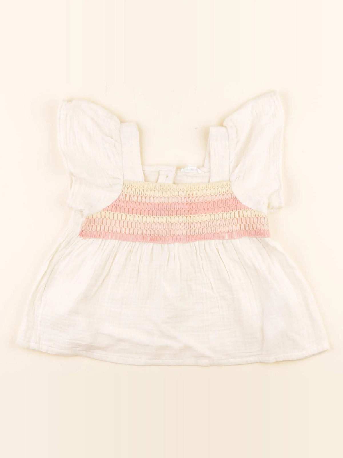 Vertbaudet - blouse beige, rose - 3 ans