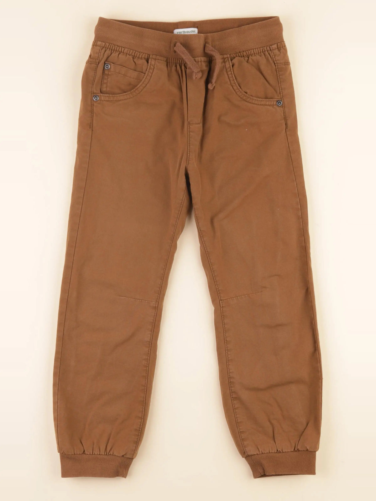 Vertbaudet - pantalon doublé marron - 7 ans