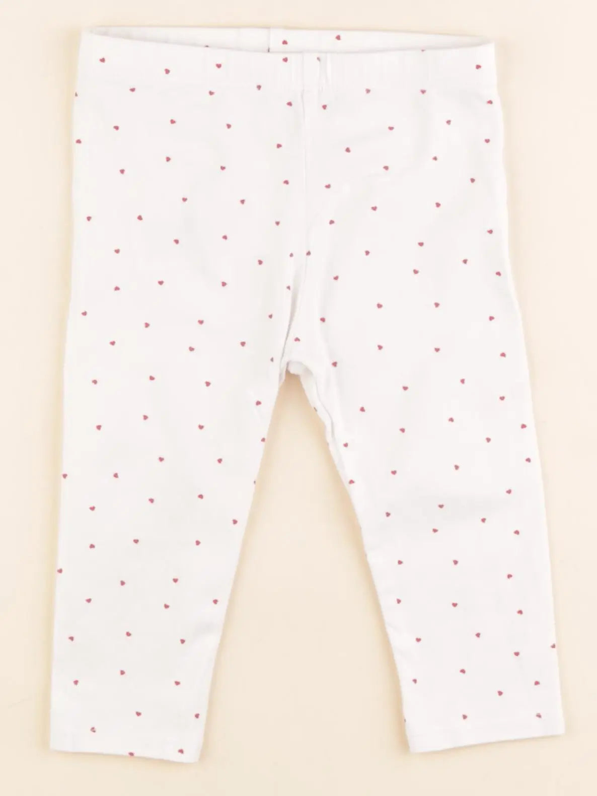 Vertbaudet - legging blanc, rouge - 12 mois