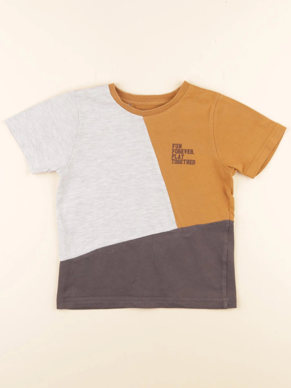 Vertbaudet - tee-shirt marron, beige - 6 ans