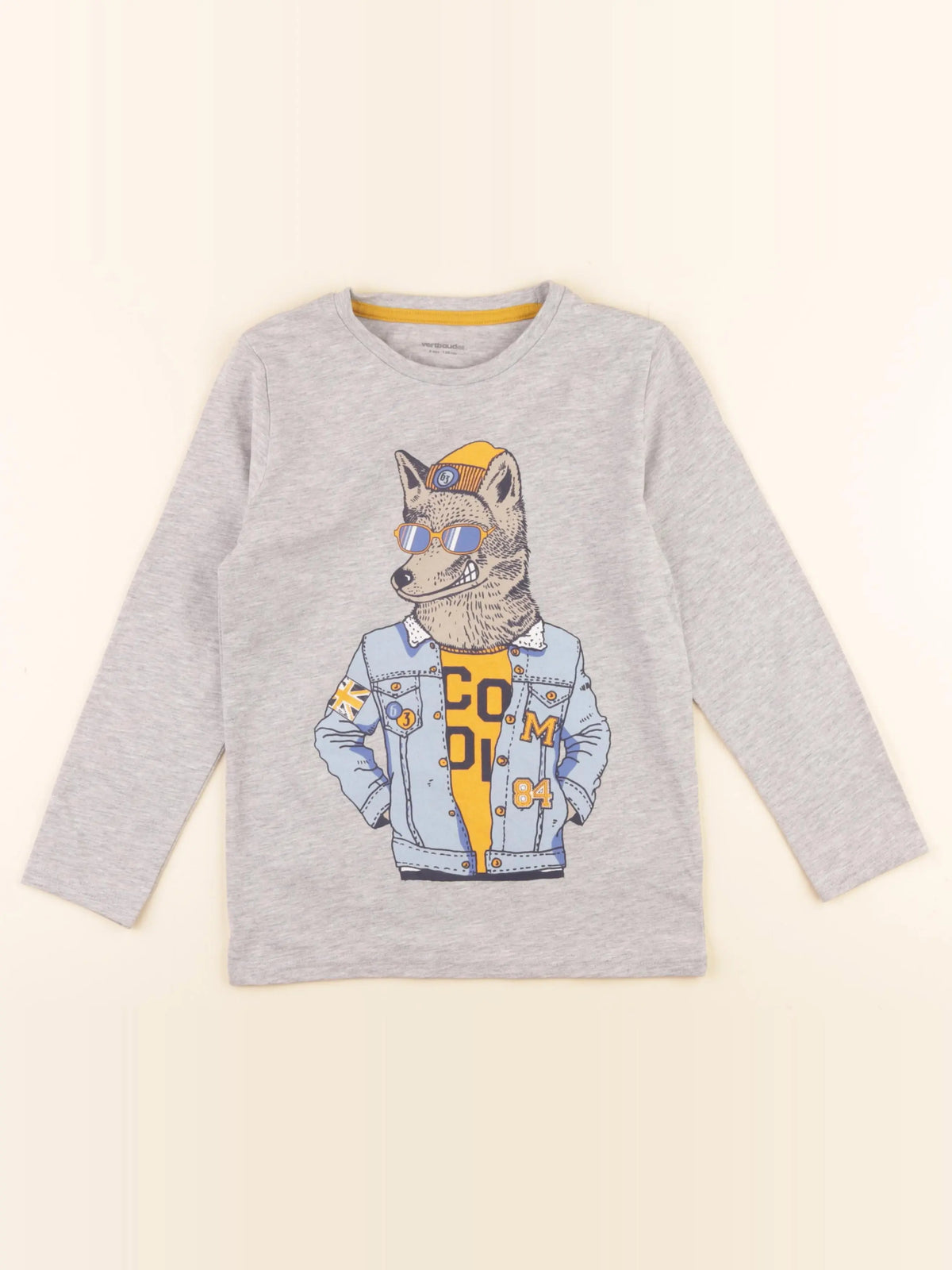 Vertbaudet - tee-shirt gris - 8 ans
