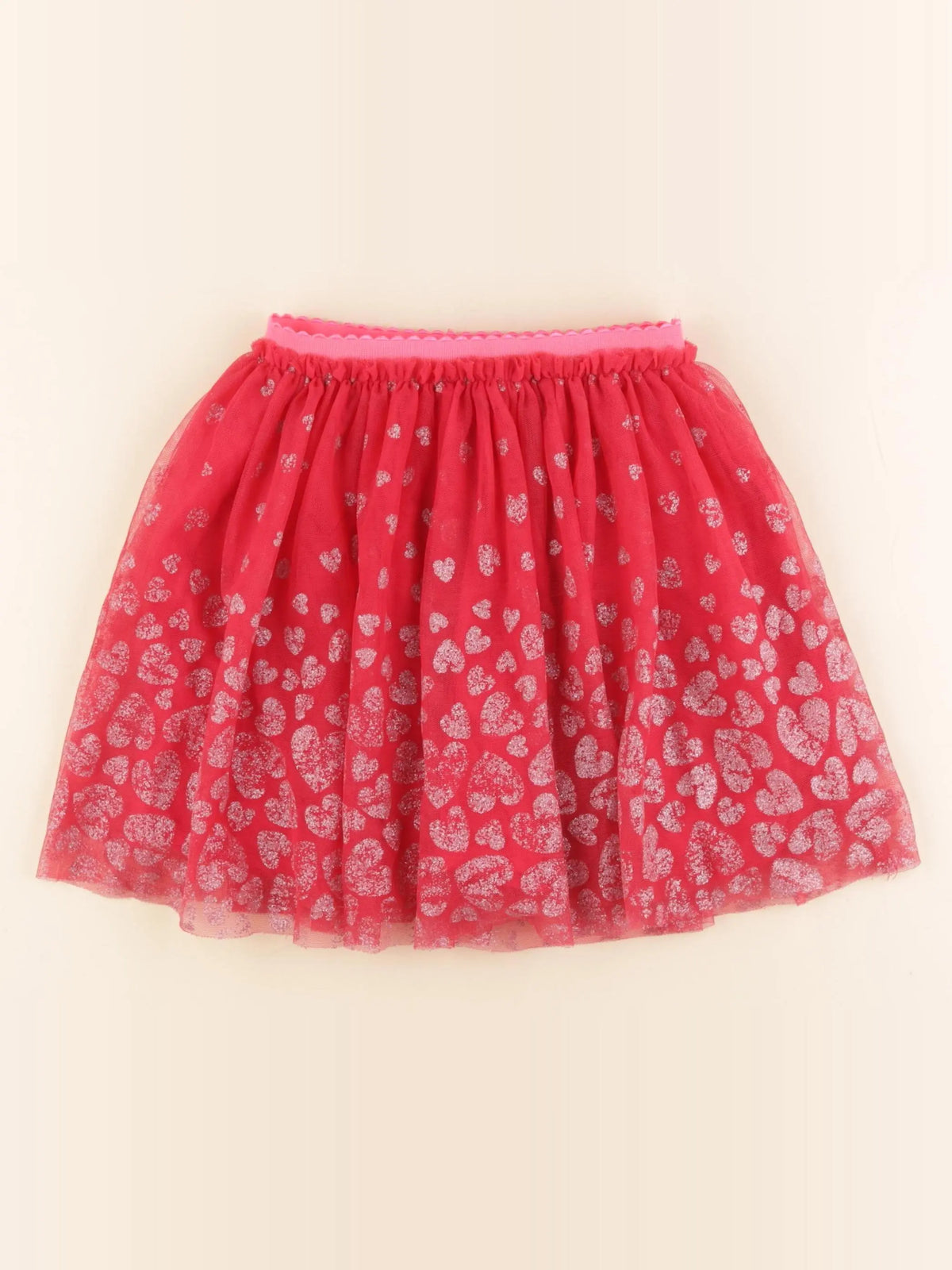Billie Blush - jupe rouge, rose, argent - 6 ans