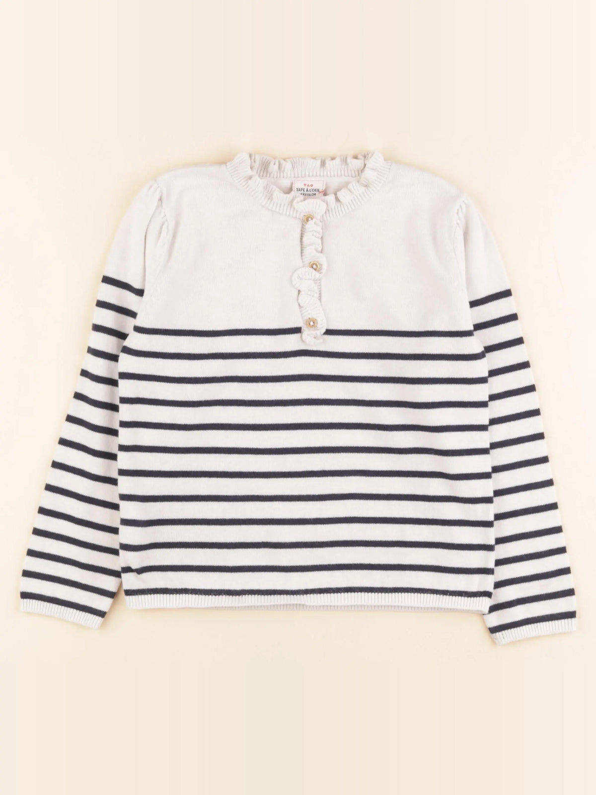Tape à l'oeil - pull blanc, bleu - 6 ans