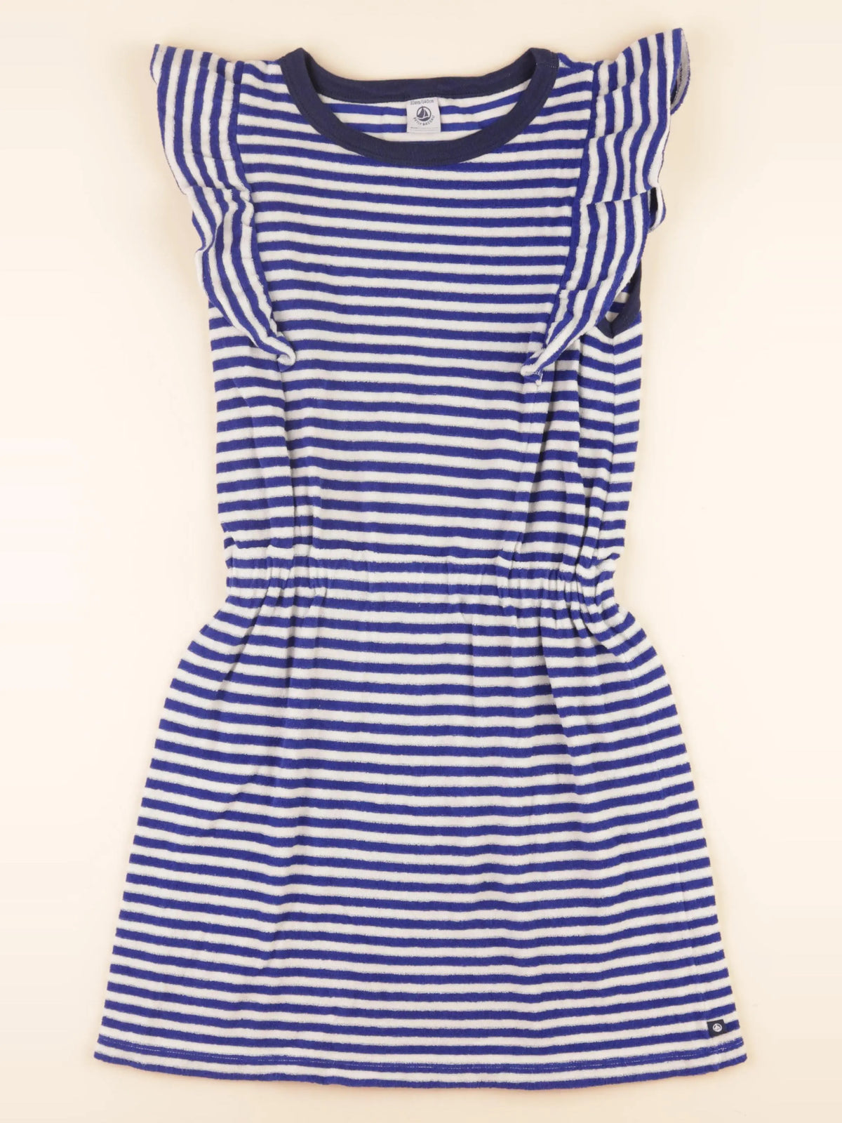 Robe éponge blanc, bleu