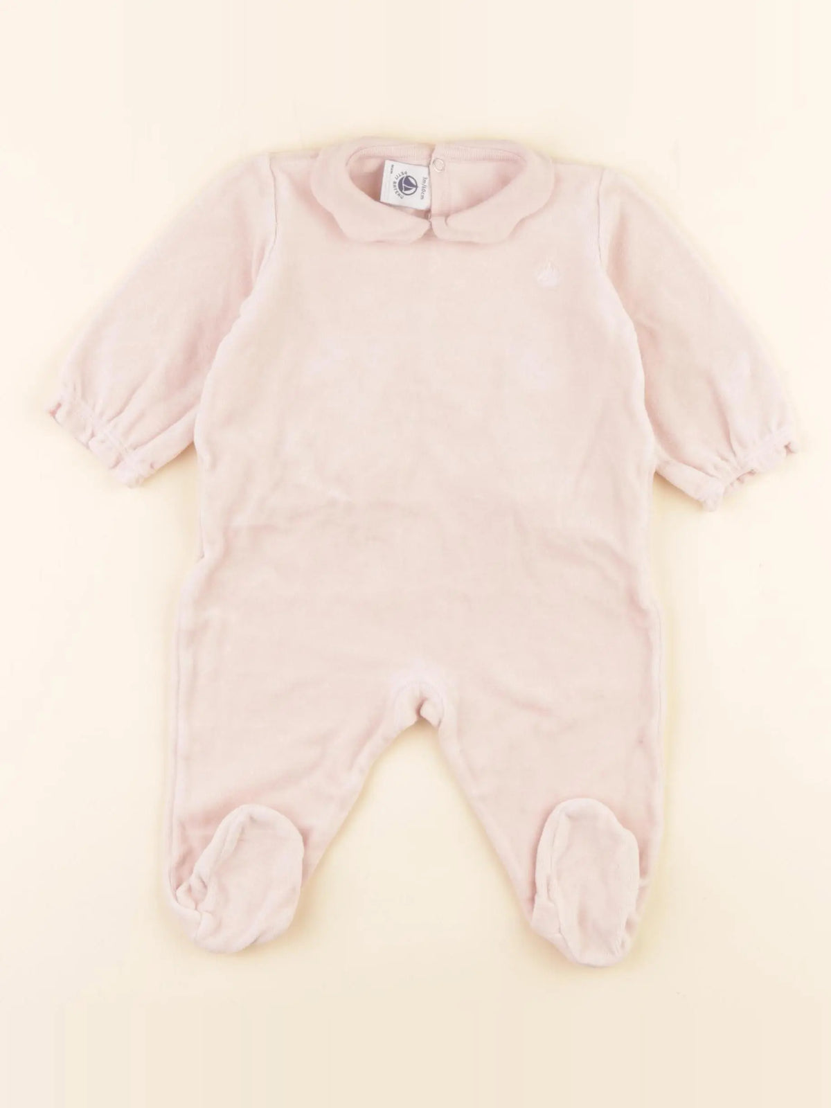 Petit Bateau - pyjama velours rose - 3 mois