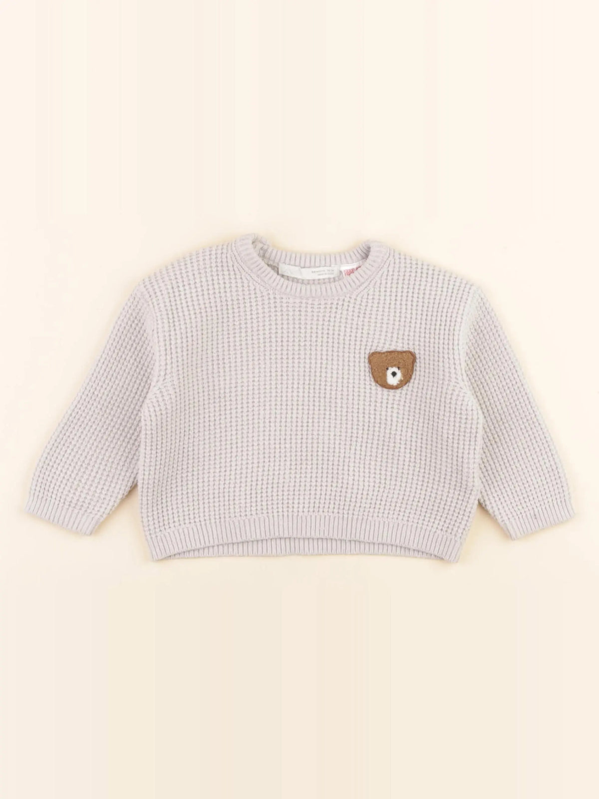Zara - pull gris - 6/9 mois