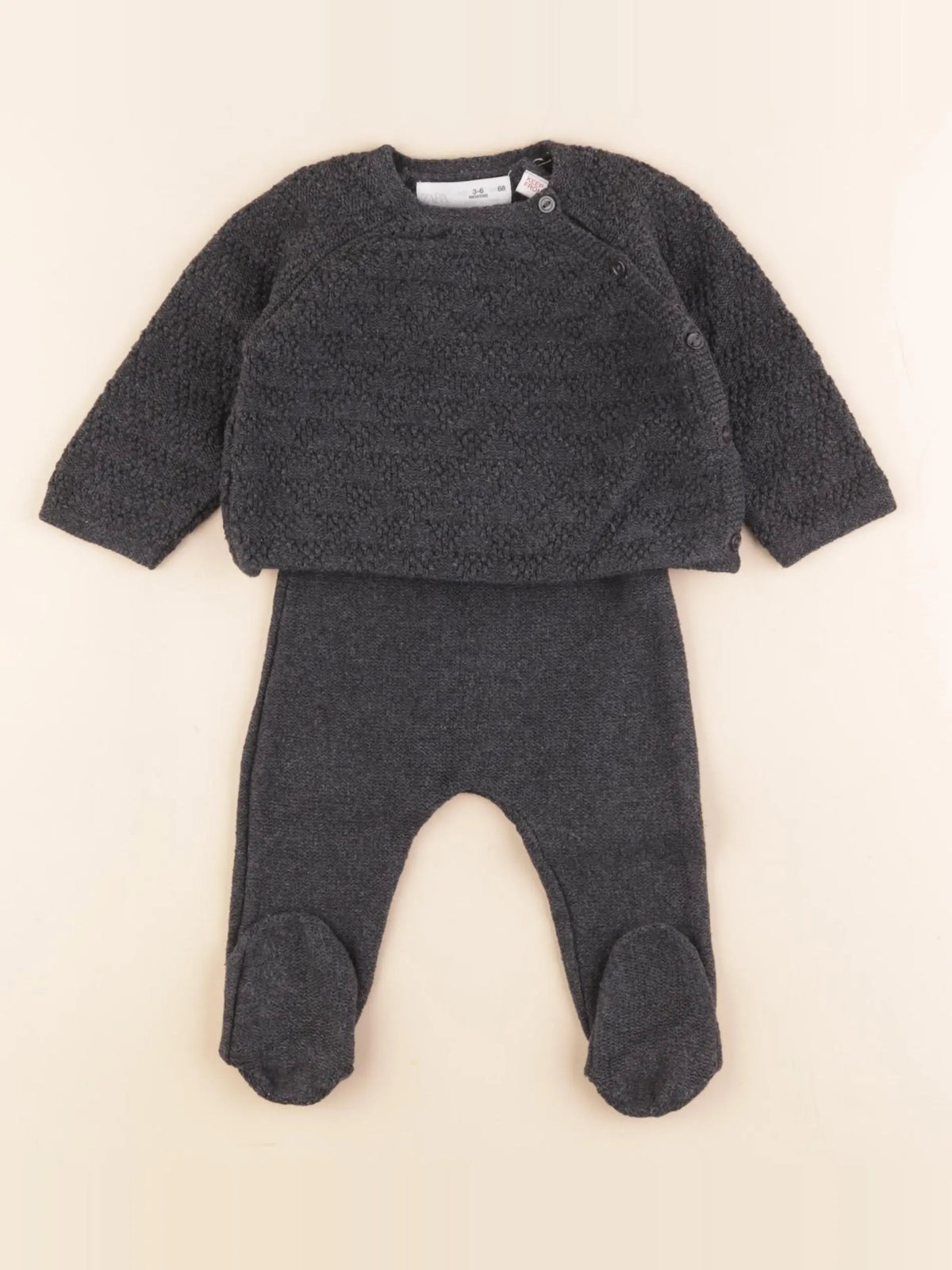 Zara - ensemble gris - 3/6 mois