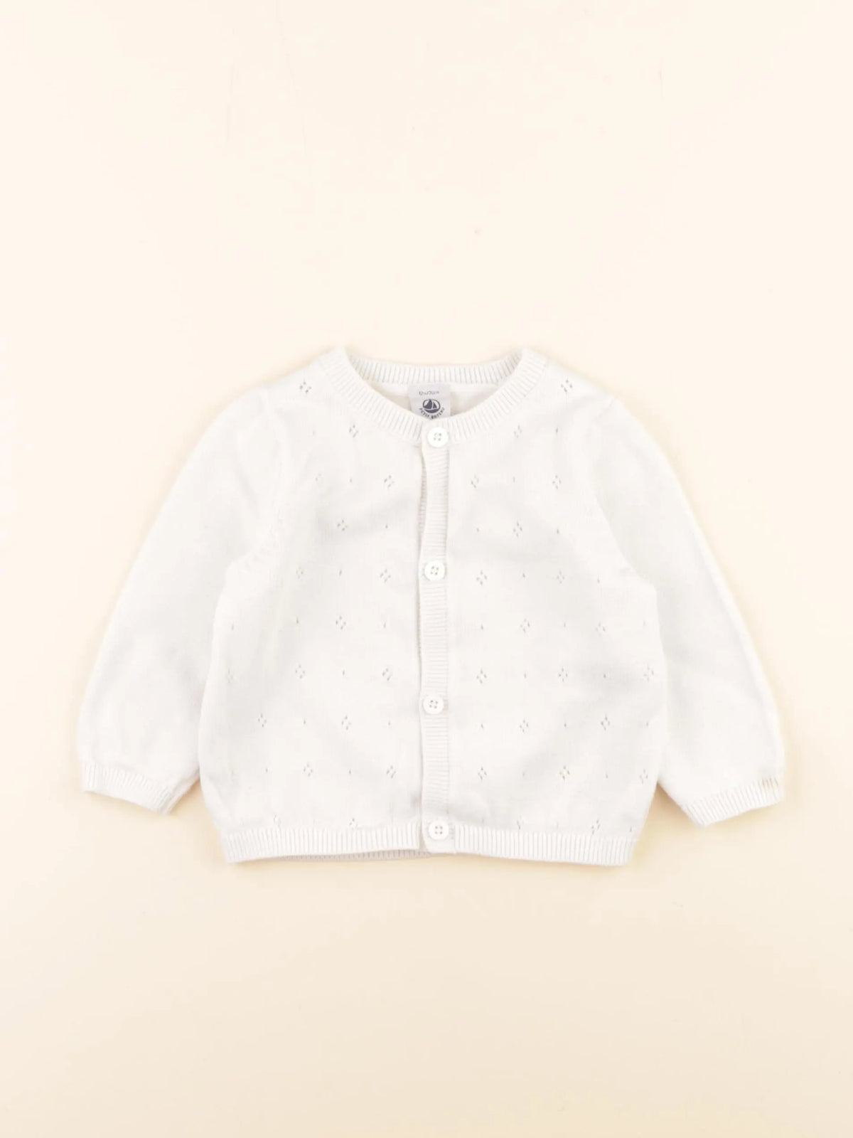 Petit Bateau - gilet blanc - 12 mois